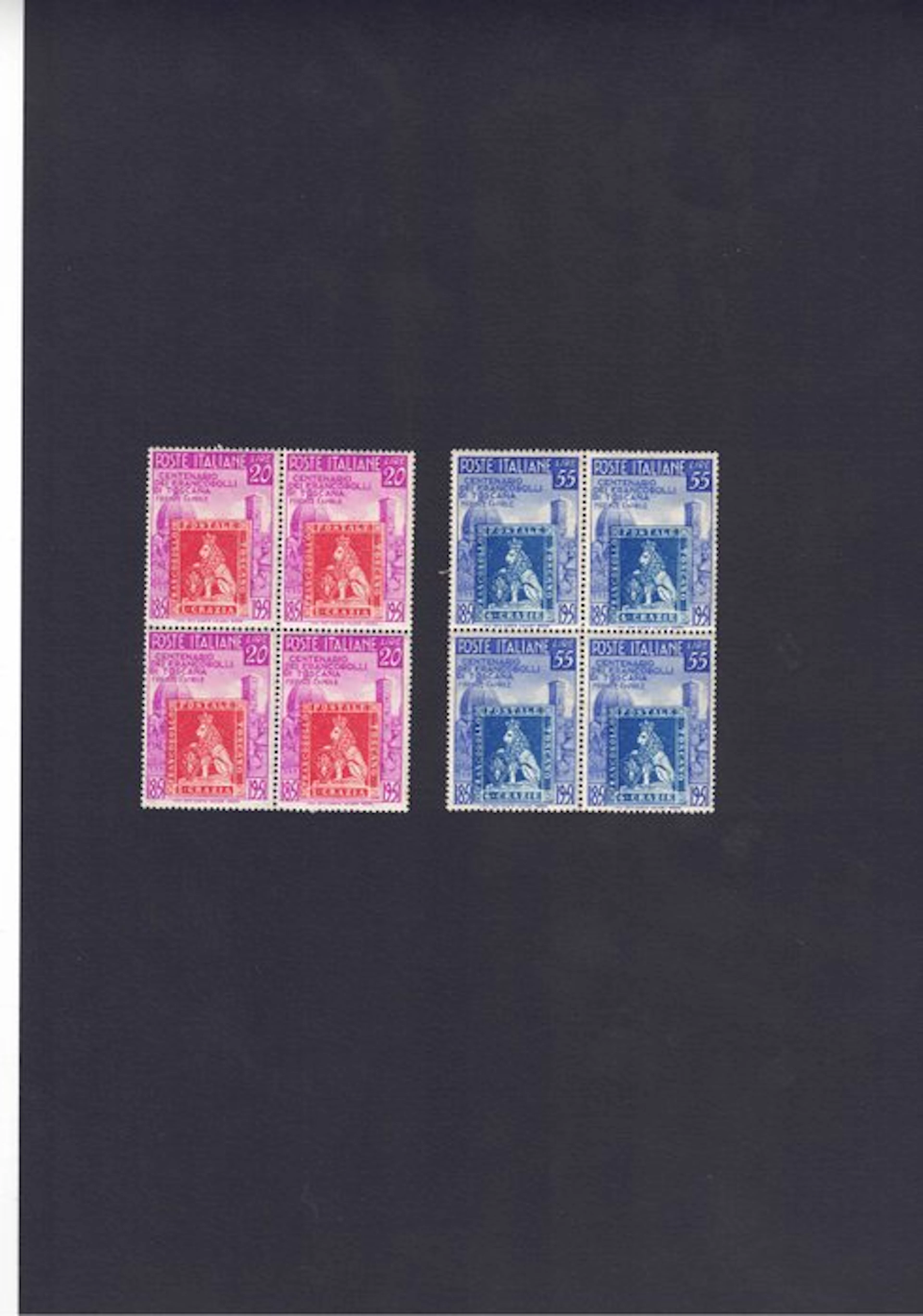 Italian Republic 1951 - Centenary of Tuscany's first postage stamps. - Sassone
