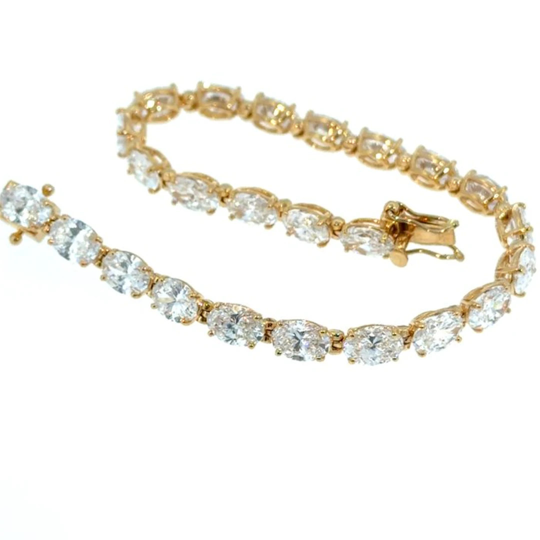 Bracelet - 14 kt. Yellow gold - 13.10ct. tw. Diamond (Lab-grown)
