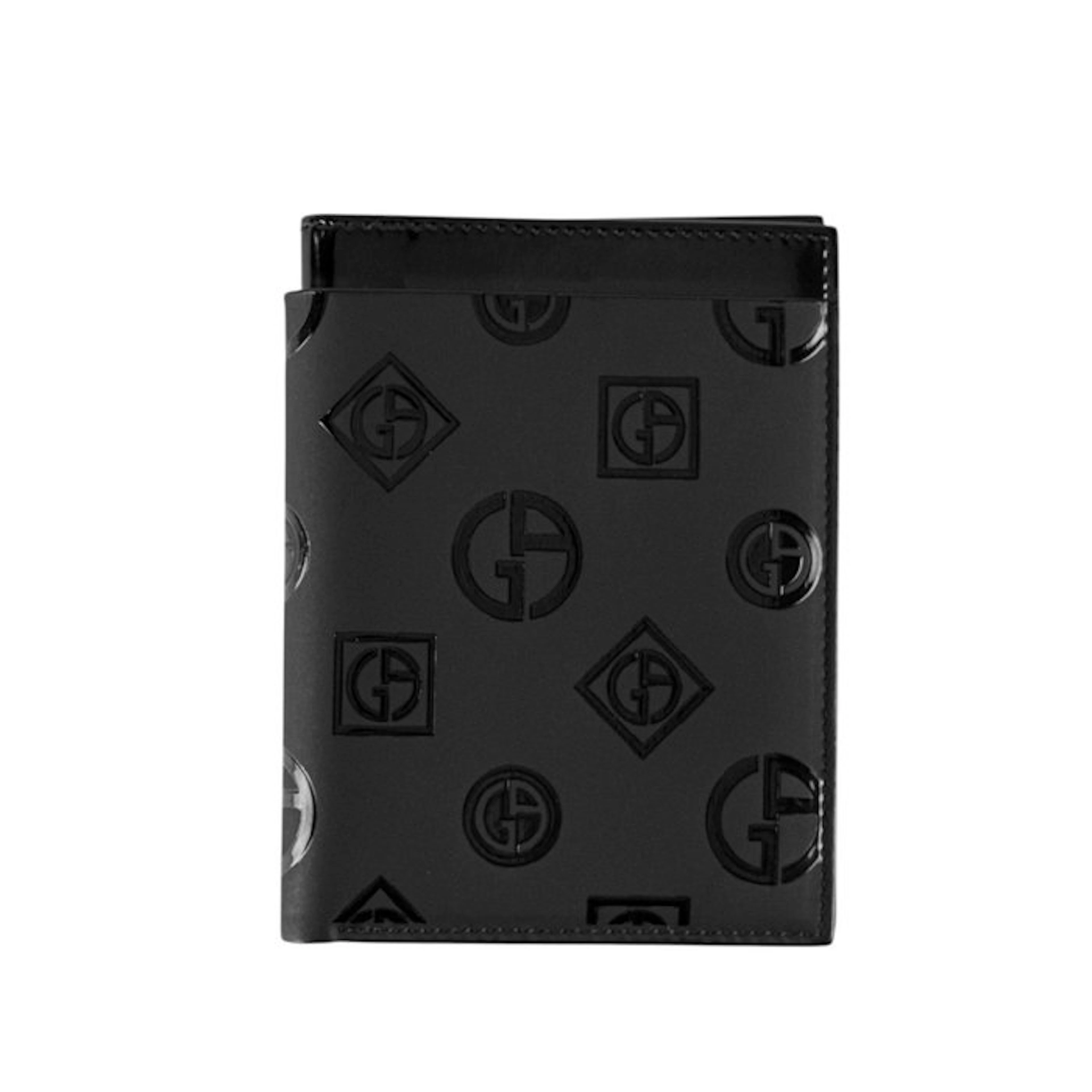 Giorgio Armani - GIORGIO ARMANI Black GA Monogram Leather...