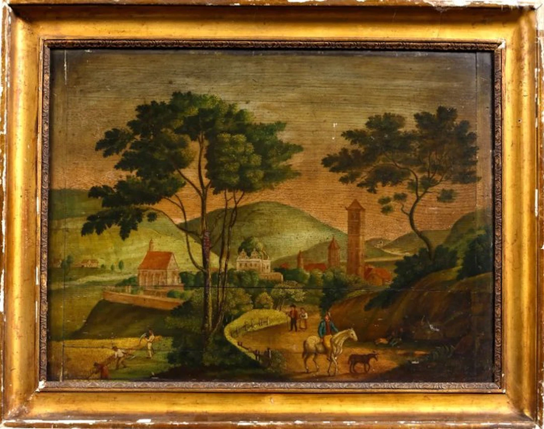 Continental School (XVIII-XIX) - Idyllic Bucolic Landscape with Figures