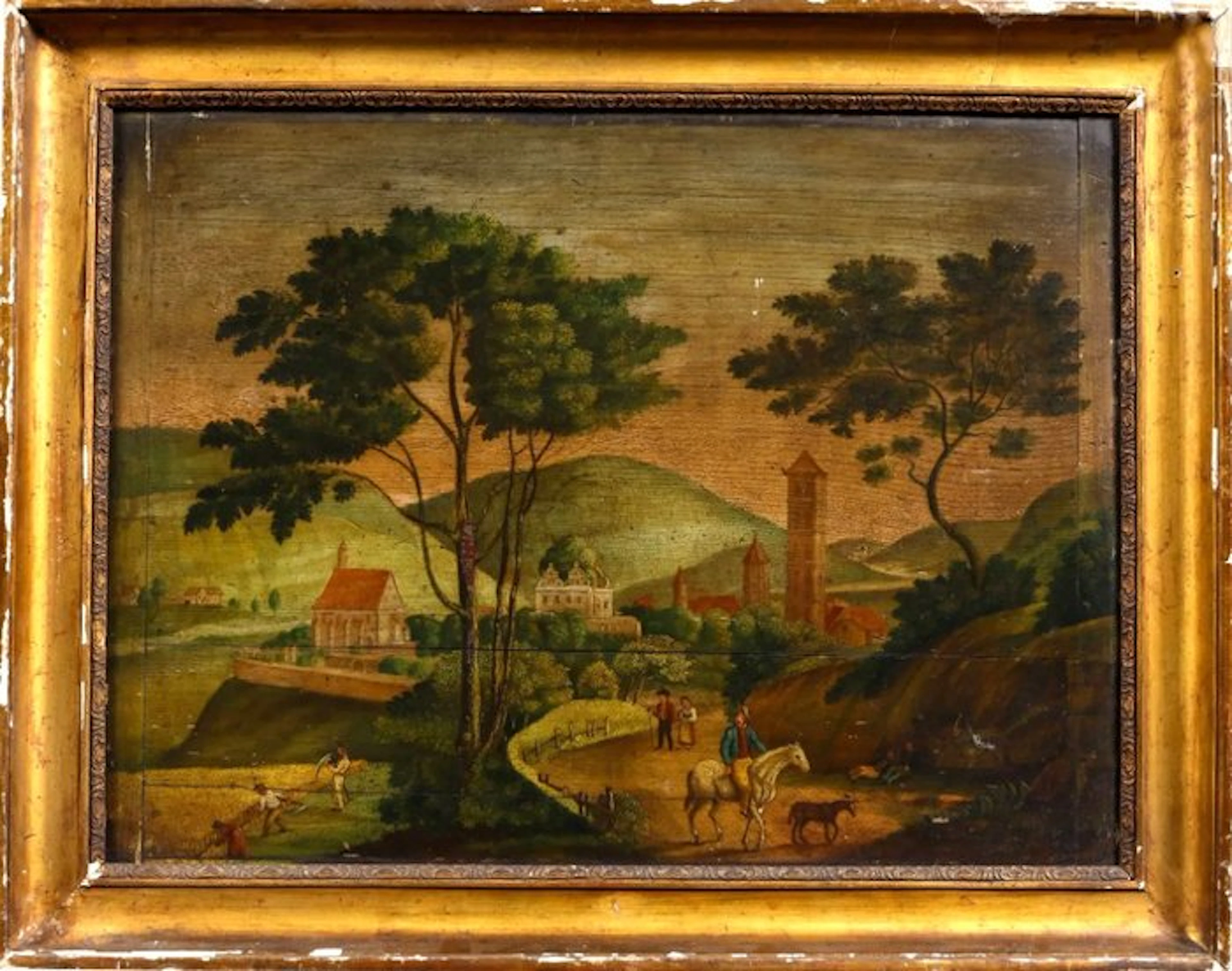Continental School (XVIII-XIX) - Idyllic Bucolic Landscape with Figures
