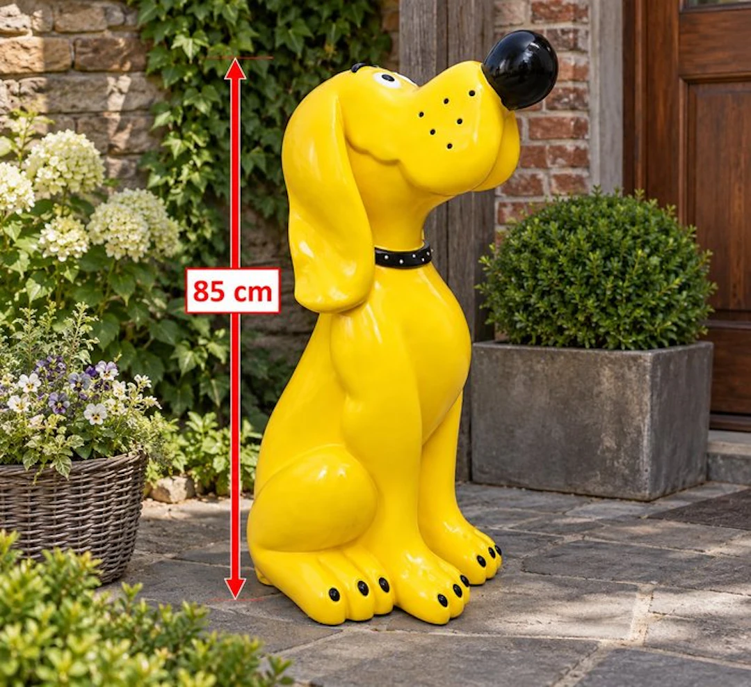 Statue, yellow sitting Pluto 85 cm high - 85 cm - polyresin
