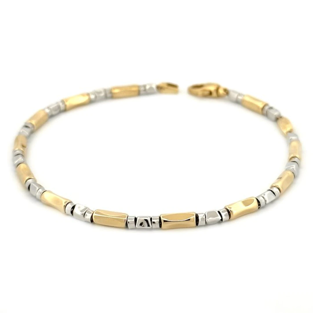 Handmade - Bracelet - Zefiro - 6.5 g - 18 kt. White gold, Yellow gold