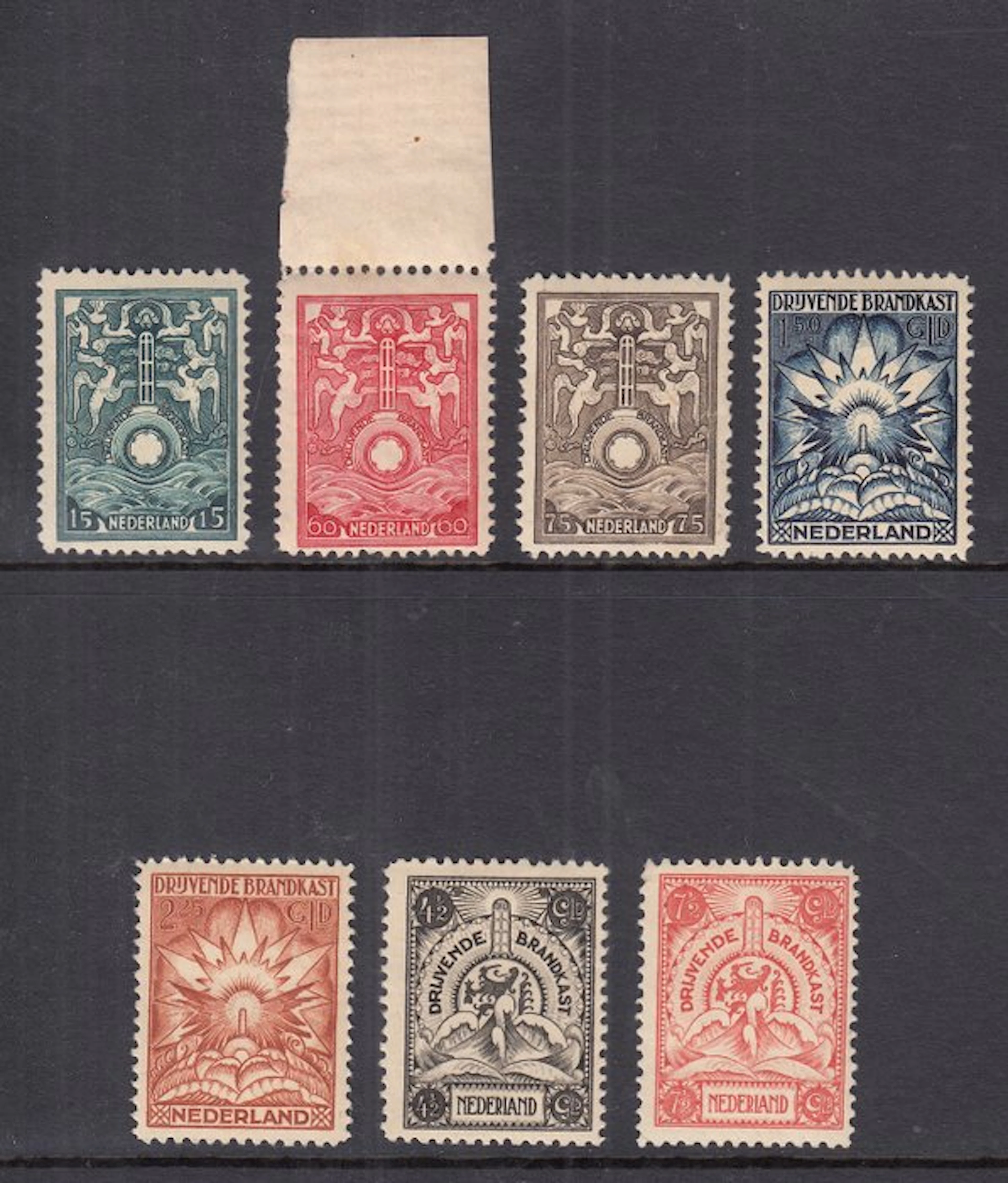 Netherlands 1921 - Transport in a floating fire cabinet - NVPH BK1/BK7