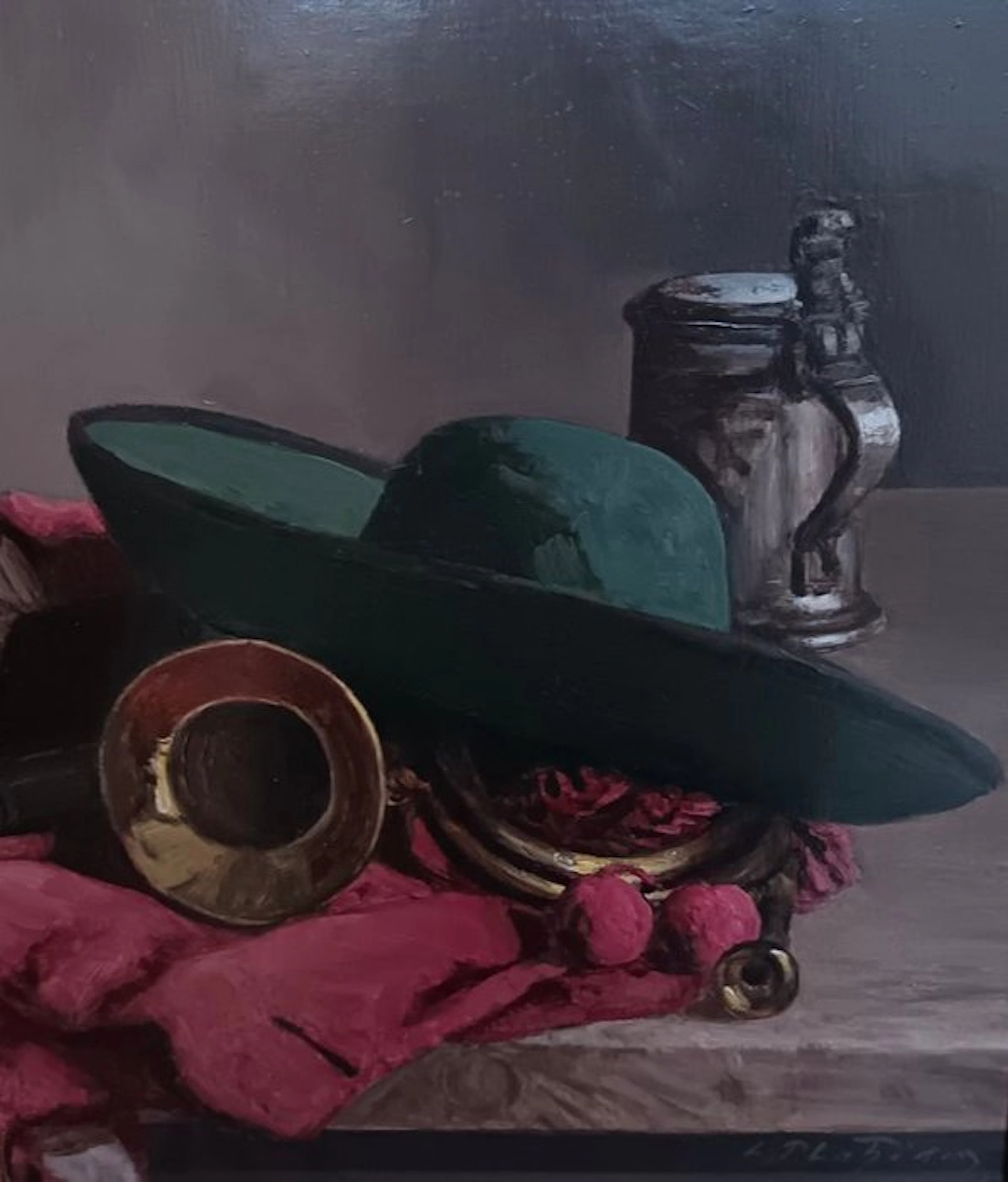 Ludwig Platzoder (1898-1976) - Natura morta con cappello