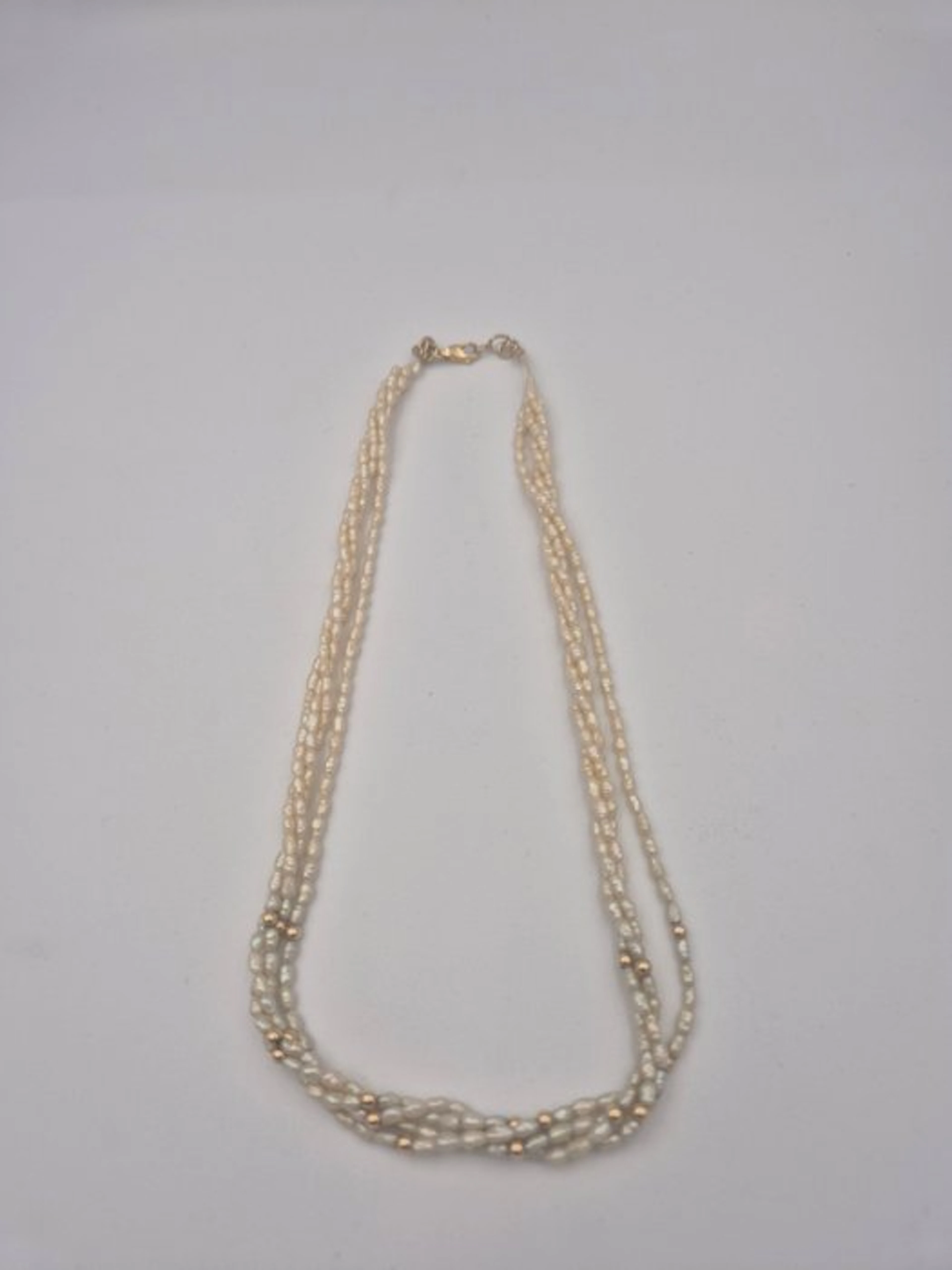 No reserve price - Chain - 14 kt. Yellow gold Pearl - Freshwater pearl necklace