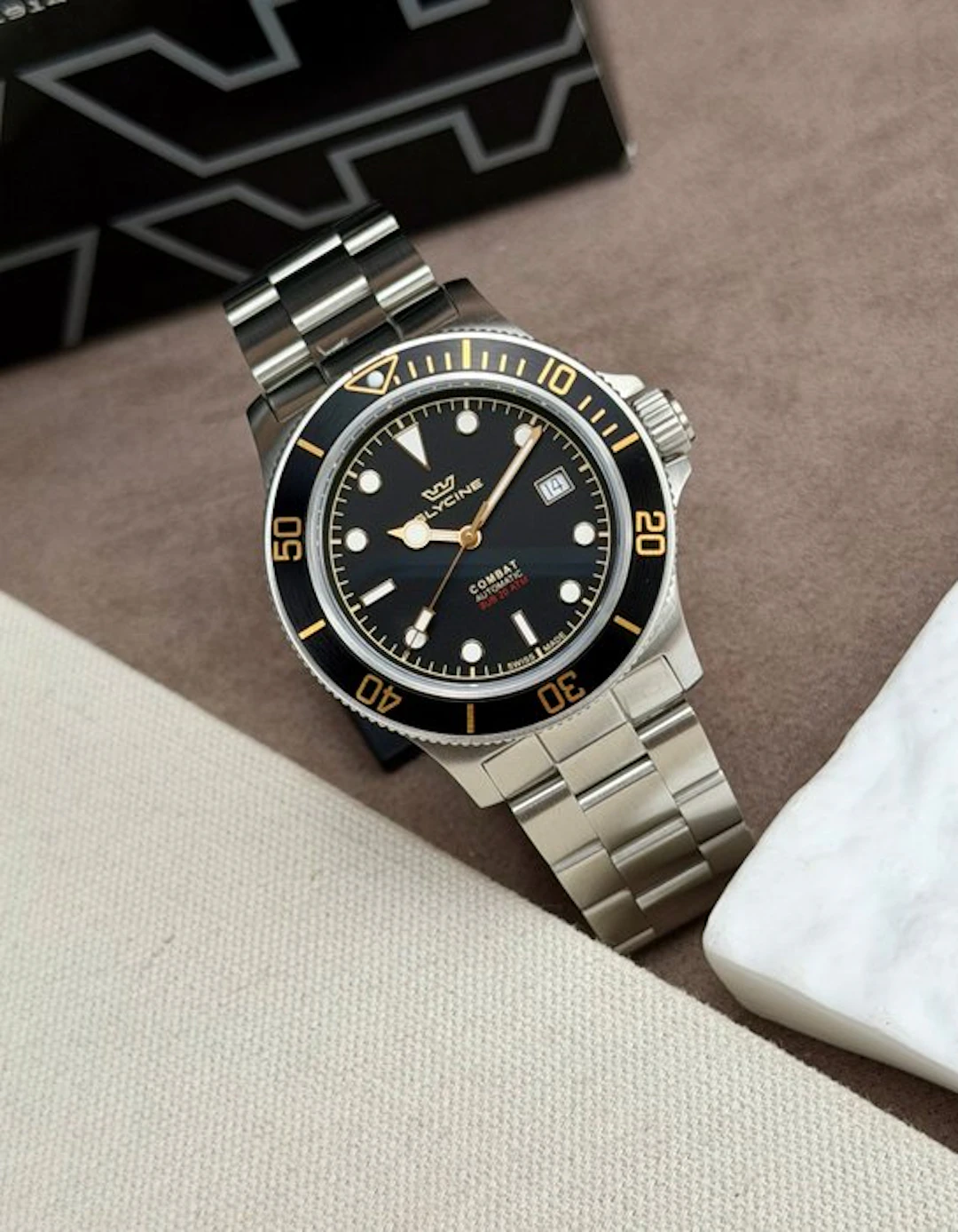Glycine - Combat Sub Automatic Date Black - GL0484 - Men - 2020-2025