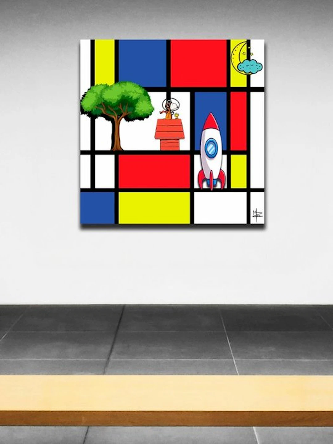 PLM-Art - Snoopy to the Moon Mondrian
