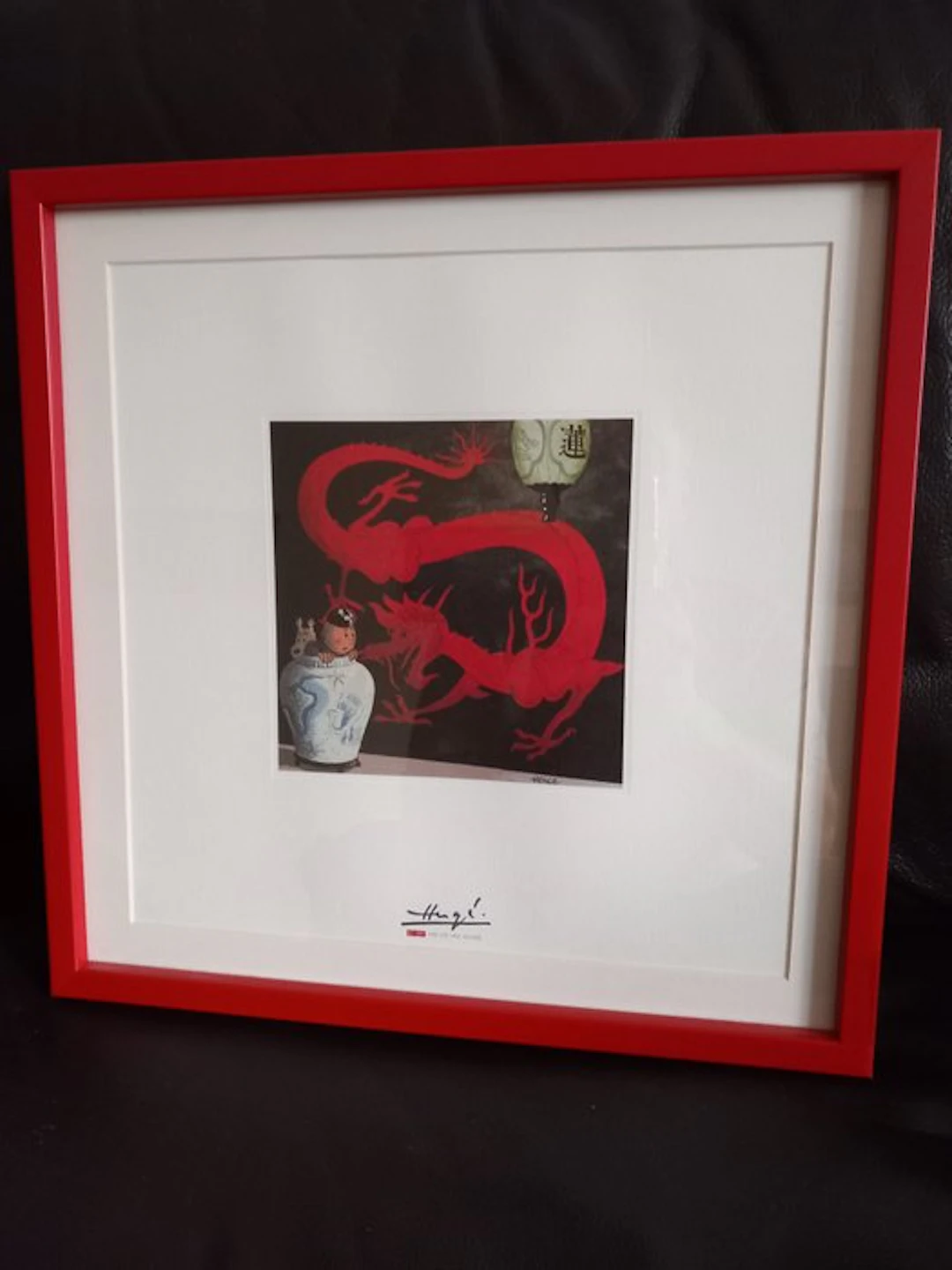 Lithographie - Centenaire Naissance de Hergé - le lotus bleu - Tintin