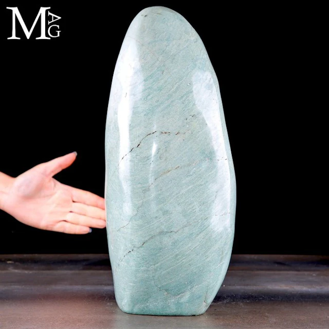 Exquisite Polished Mint Green Jasper Elegant Free-Form...