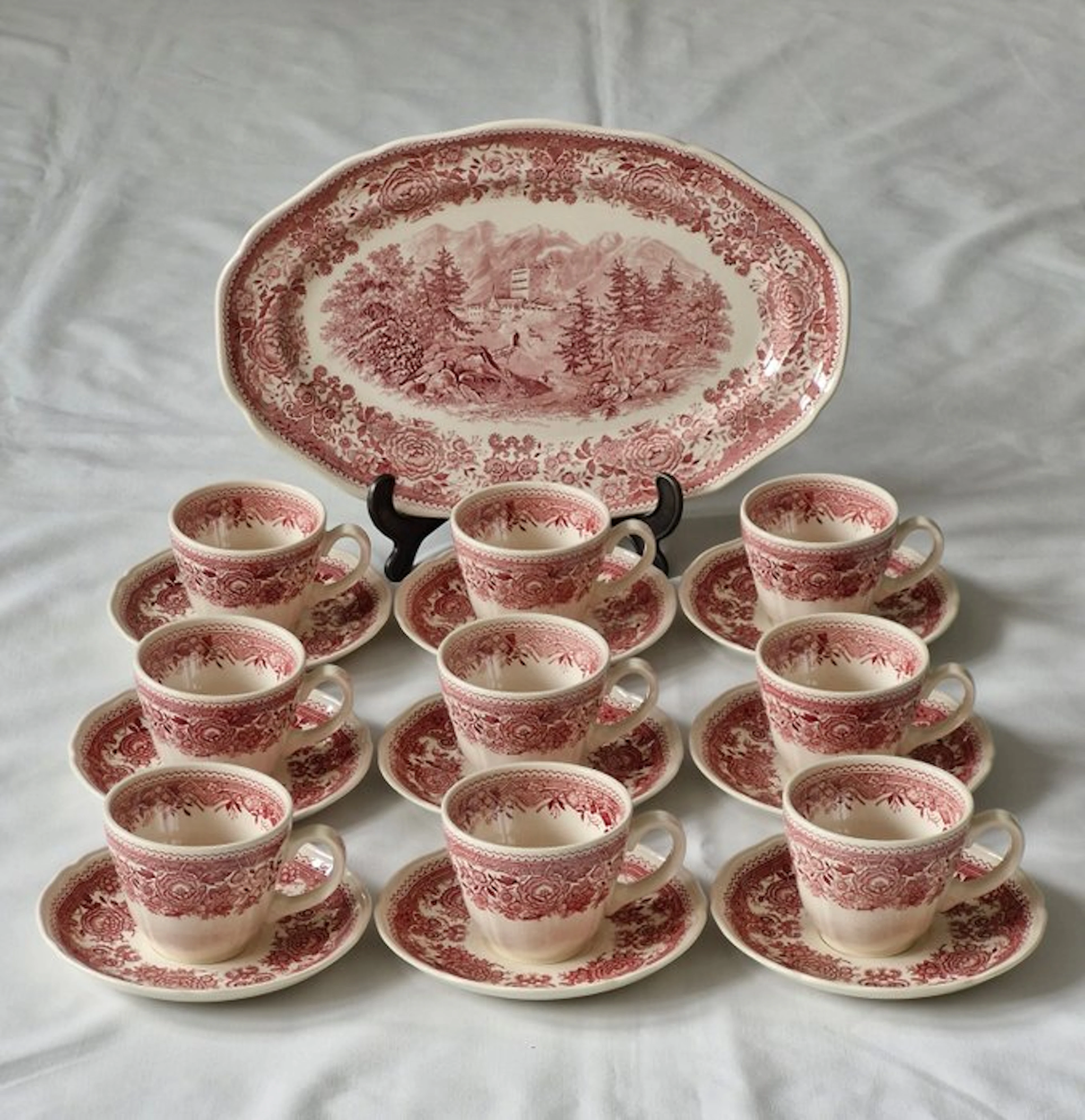 Villeroy & Boch - Coffee set (19) - Burgenland, Rood - Ceramic - For 9 people