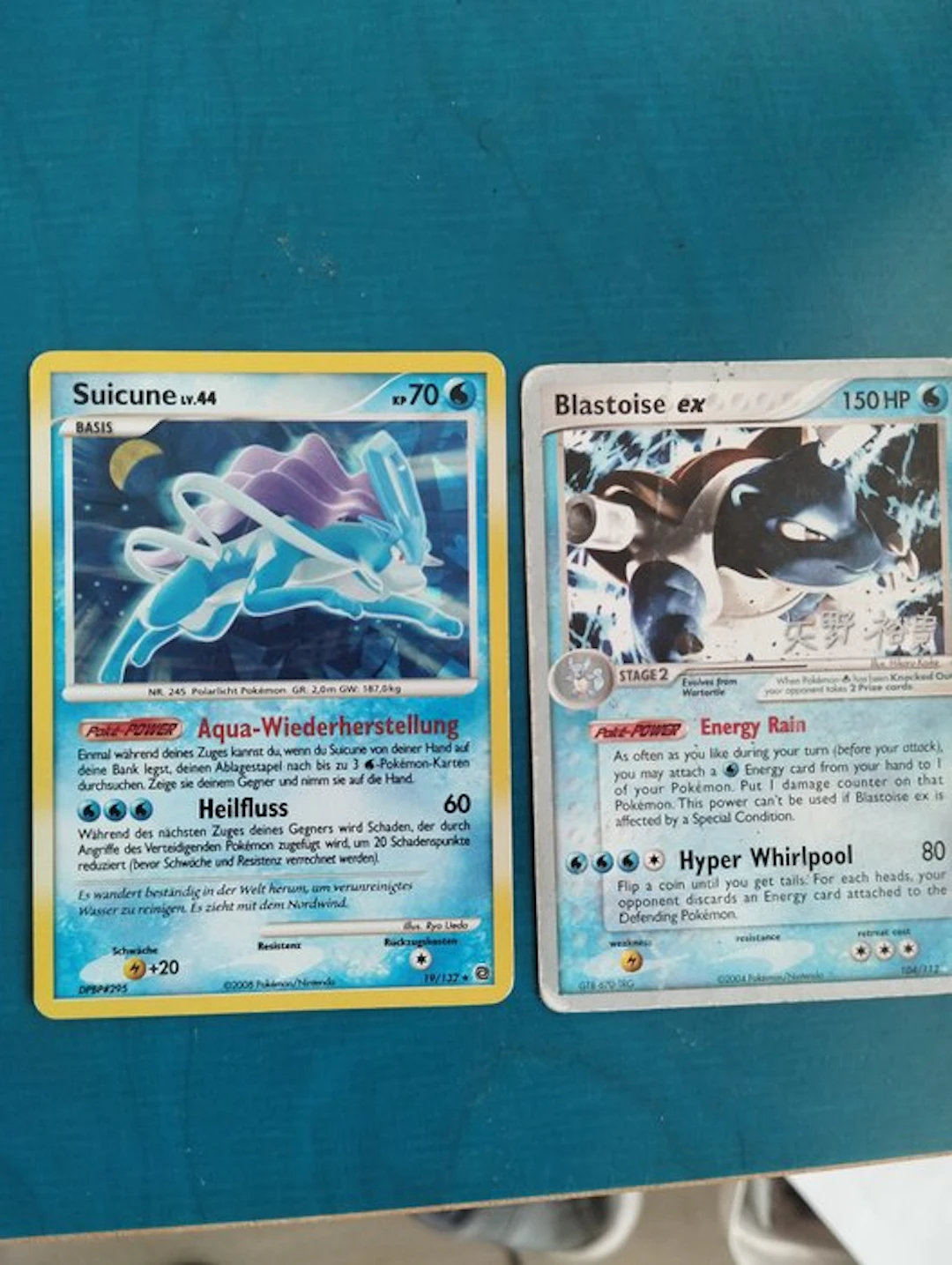Pokémon - 2 Card - Suicune, Blastoise Promo card - EX