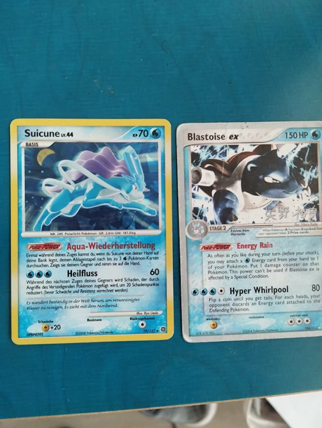Pokémon - 2 Card - Suicune, Blastoise Promo card - EX