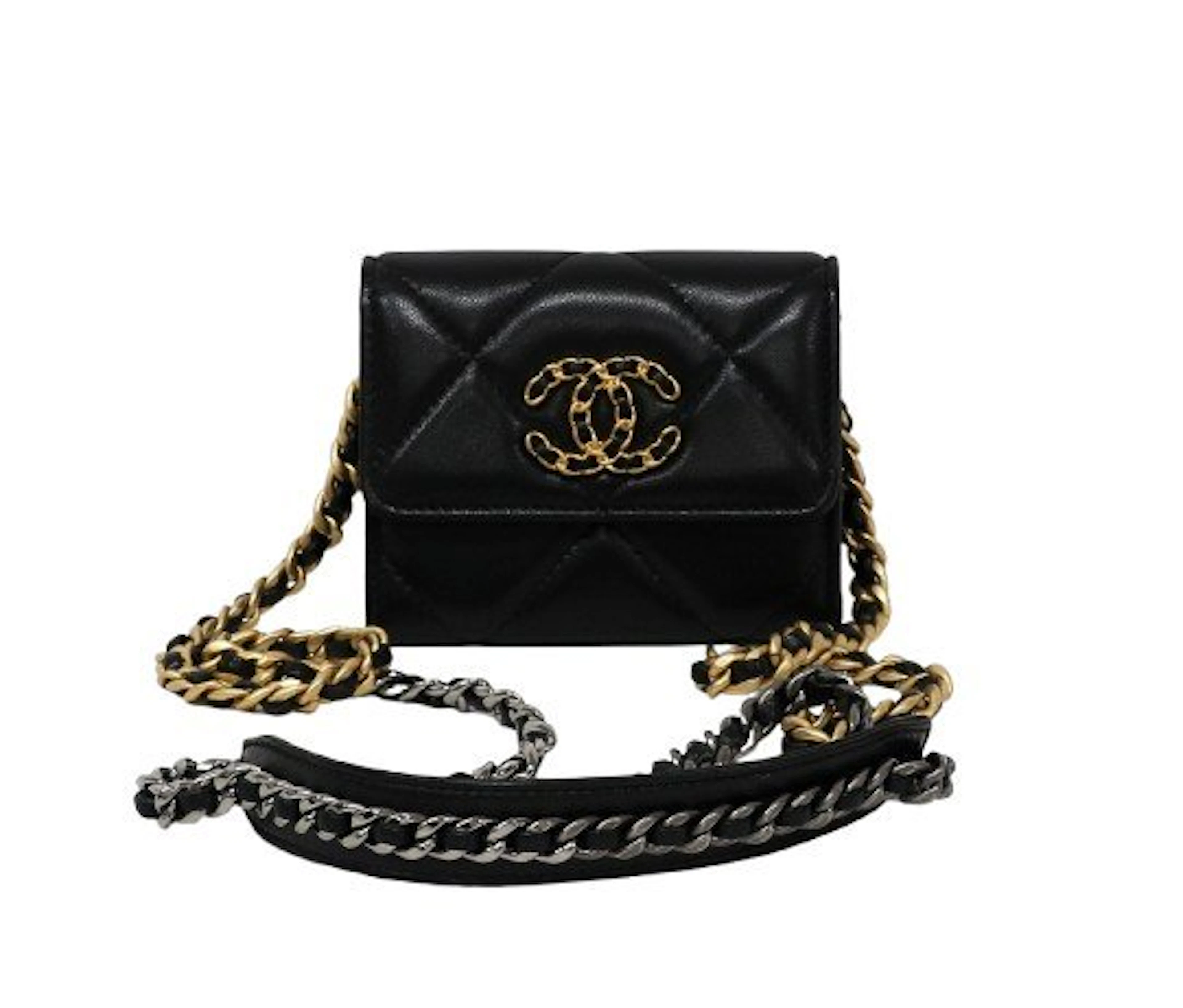Chanel - CHANEL 19 CARD HOLDER ON CHAIN - Bag