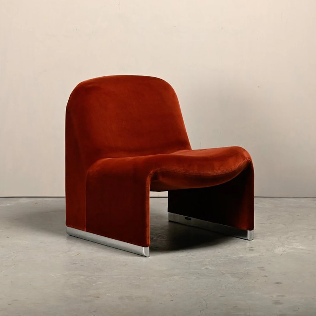 Anonima Castelli - Giancarlo Piretti - Lounge chair - Alky - Velvet - Rust