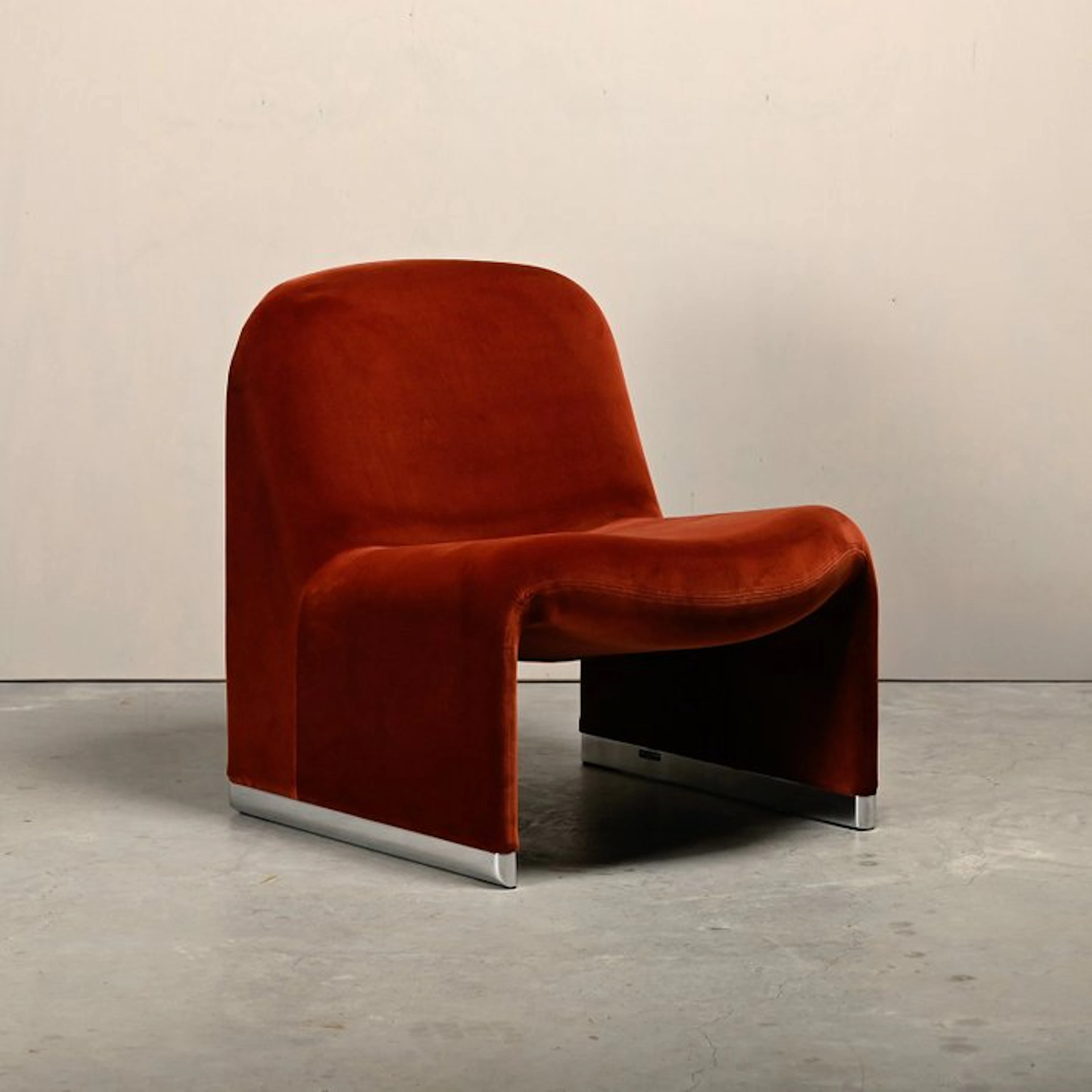 Anonima Castelli - Giancarlo Piretti - Lounge chair - Alky - Velvet - Rust