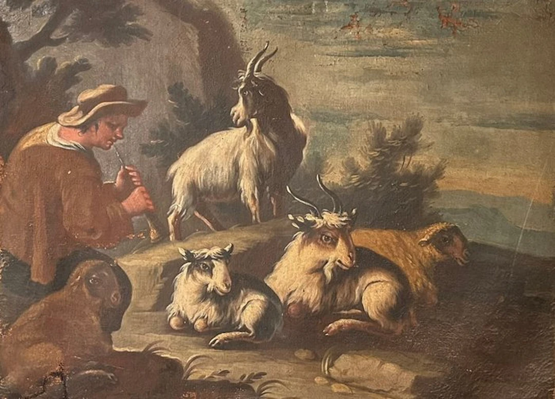 Philipp Peter Roos detto Rosa da Tivoli (1657–1706) - Pastorale - cm 90x116