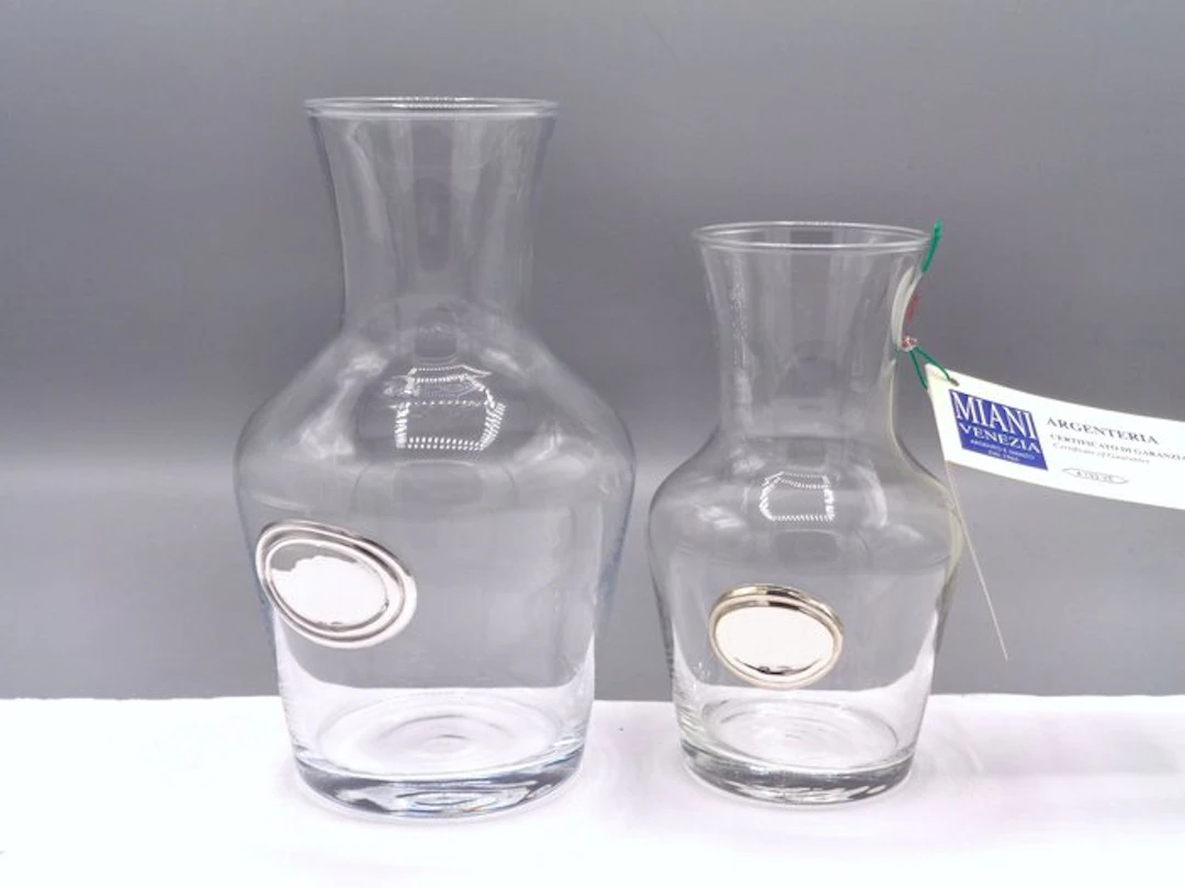 PG-MIANI Argenteria - Pitcher (2) - .925 silver, and glass