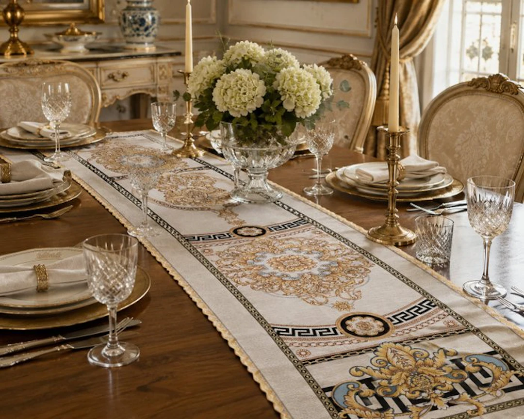 Centrepiece - Runner “Classic Baroque” – Cotton Gobelin - Cotton