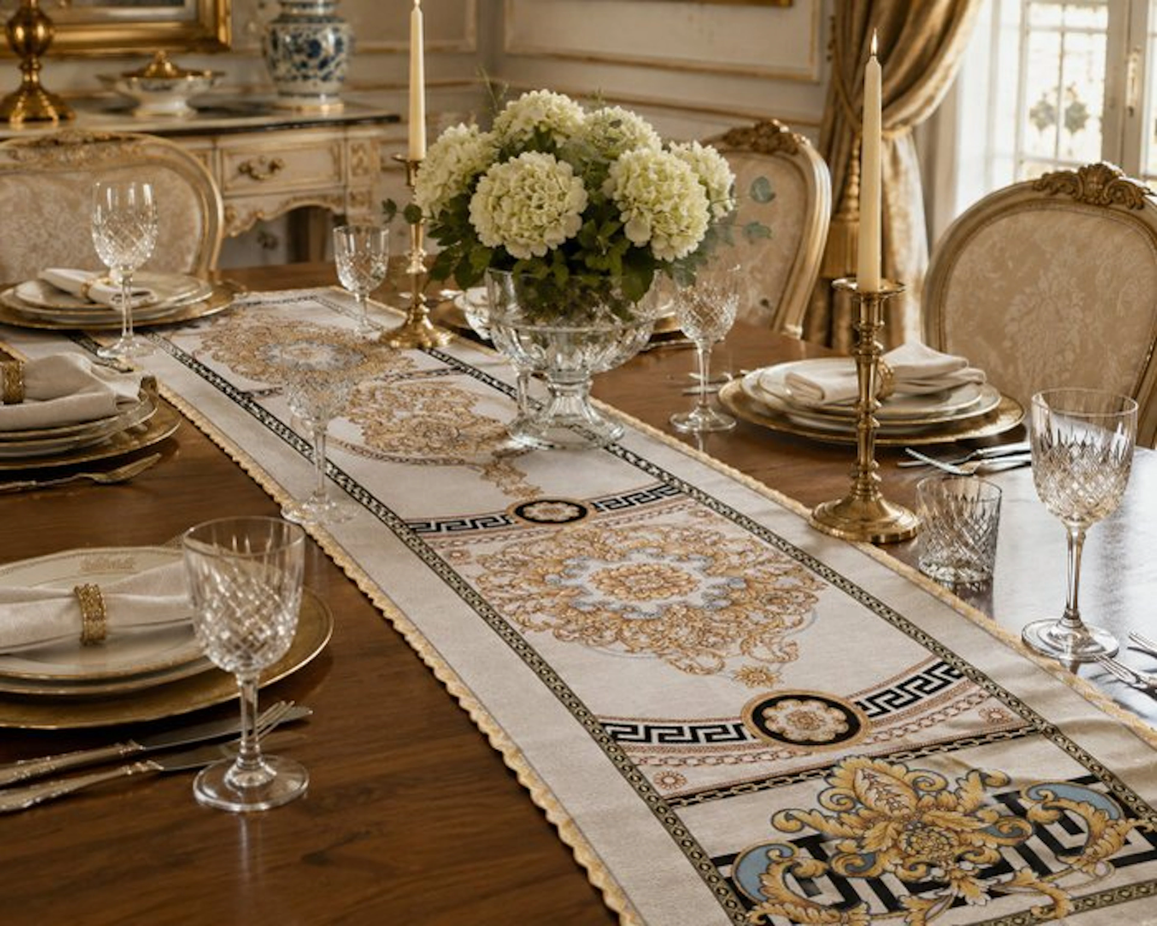 Centrepiece - Runner “Classic Baroque” – Cotton Gobelin - Cotton