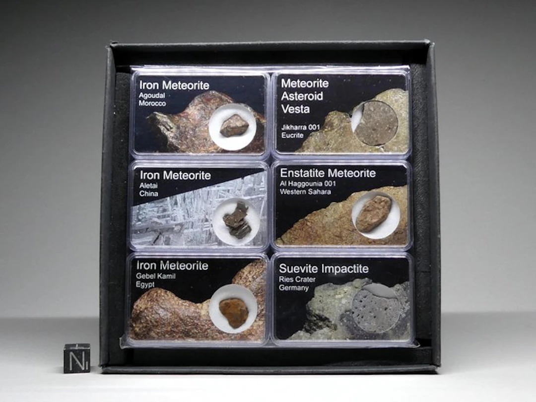 Meteorite Collection - 5 Meteorites + 1 Impactite - advanced - 6 st