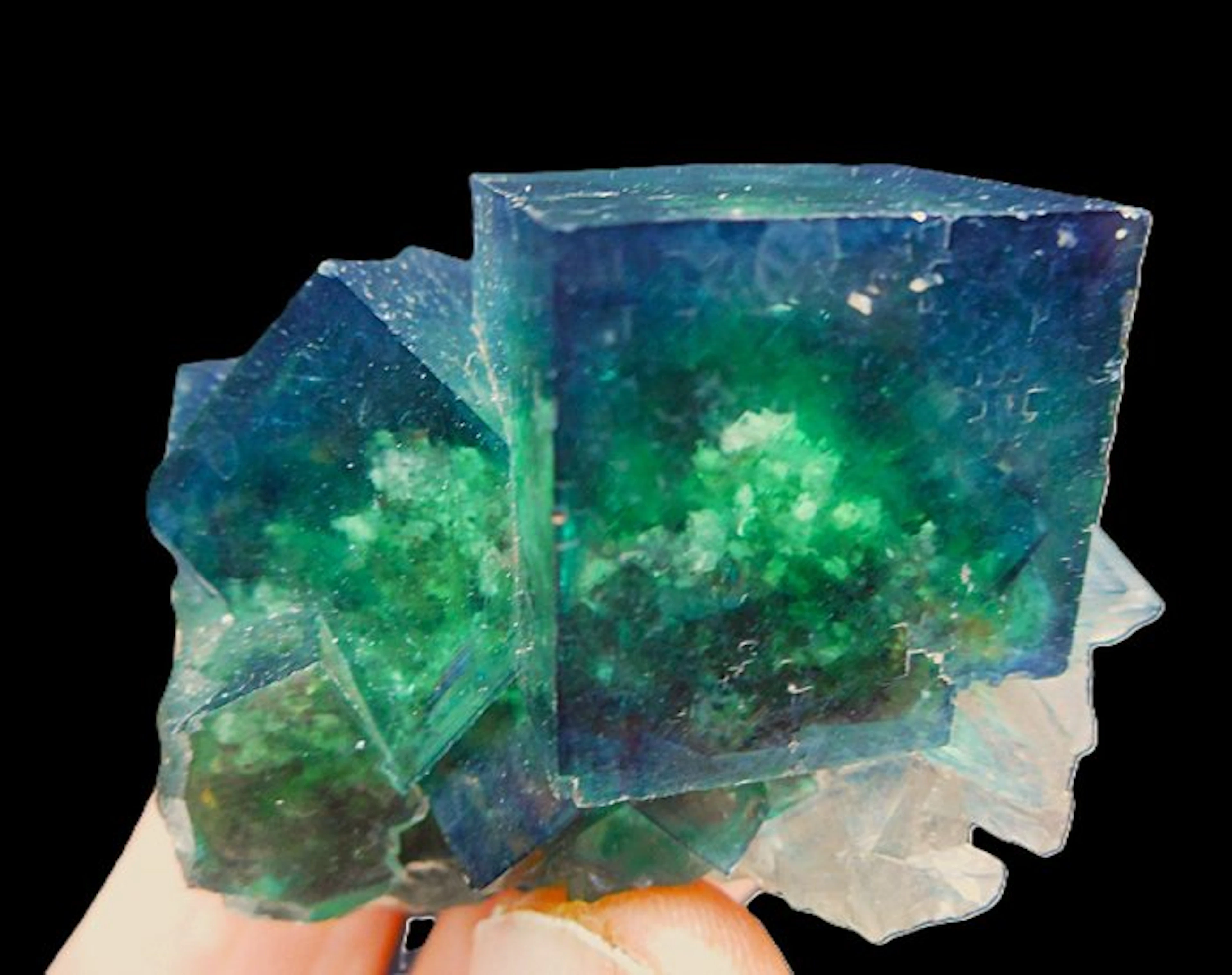 Fluorite Crystals - Height: 3.5 cm - Width: 5.5 cm- 93 g - (1)