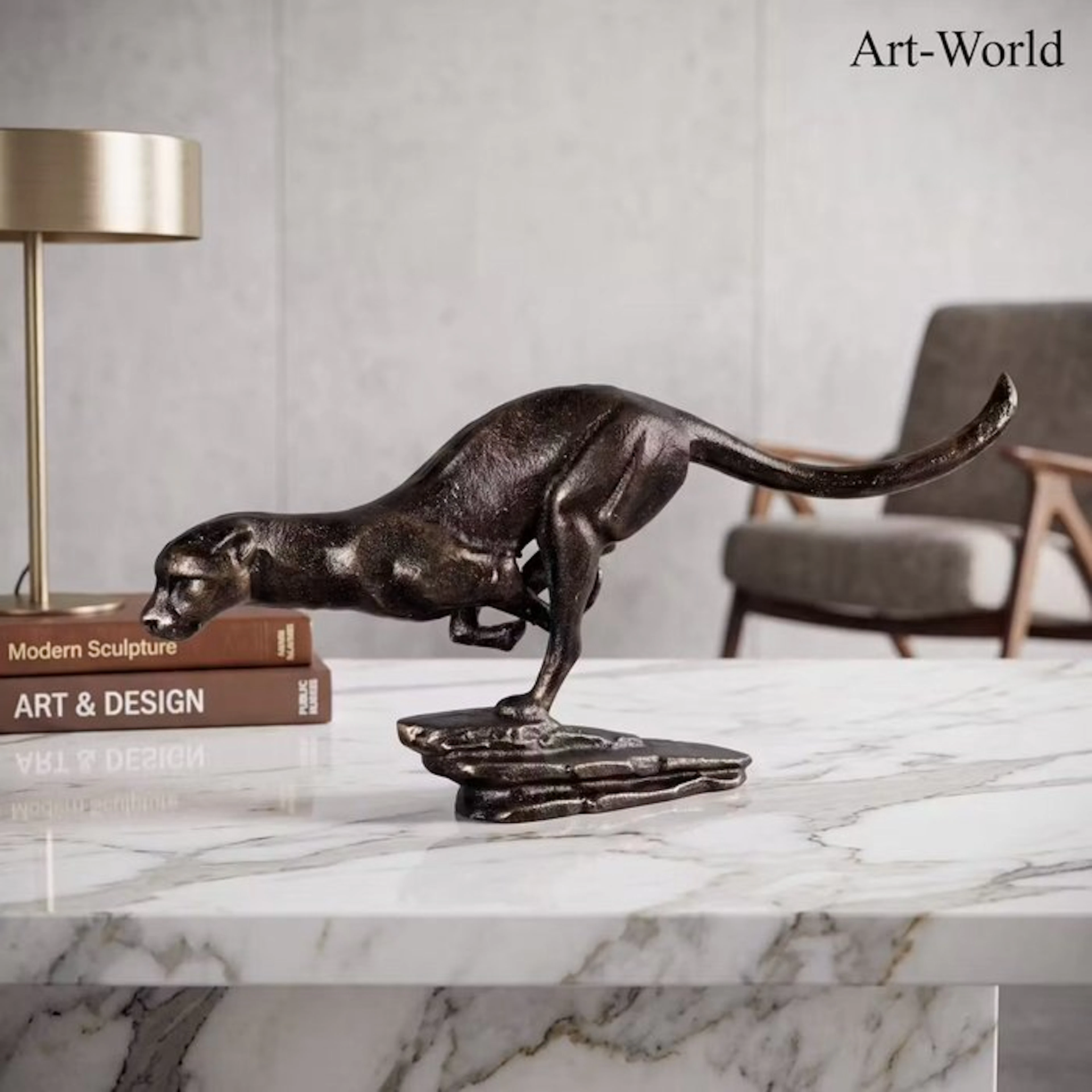 Statue, Rennende Poema 30 cm - 13.5 cm - cast iron