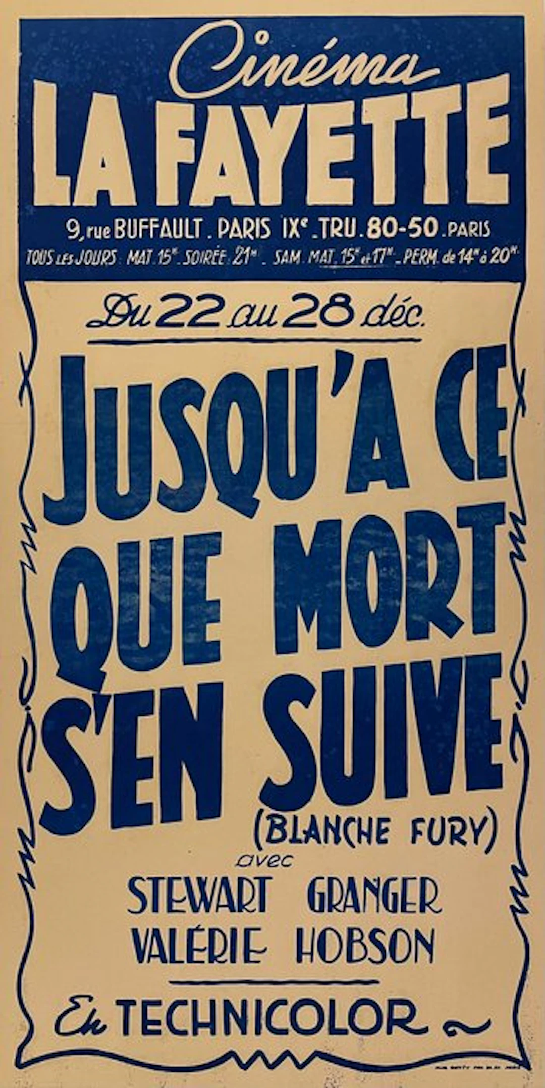 Anonymous - CINEMA LA FAYETTE Jusqu'a ce que mort s'en suive - 1940s