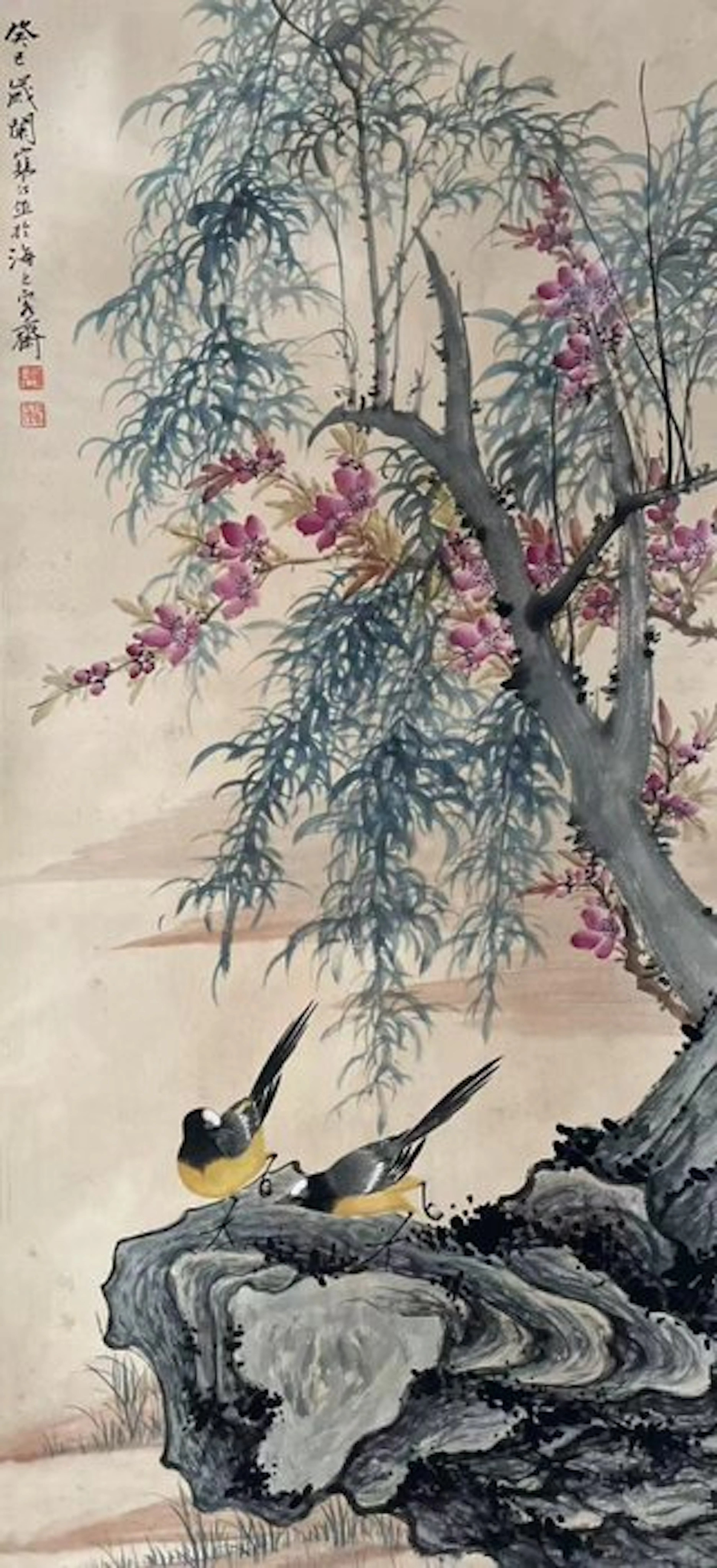 INK AND COLOR ON PAPER PAINTING 'FLOWERS AND BIRDS'《花鸟》 - Attributed to - China