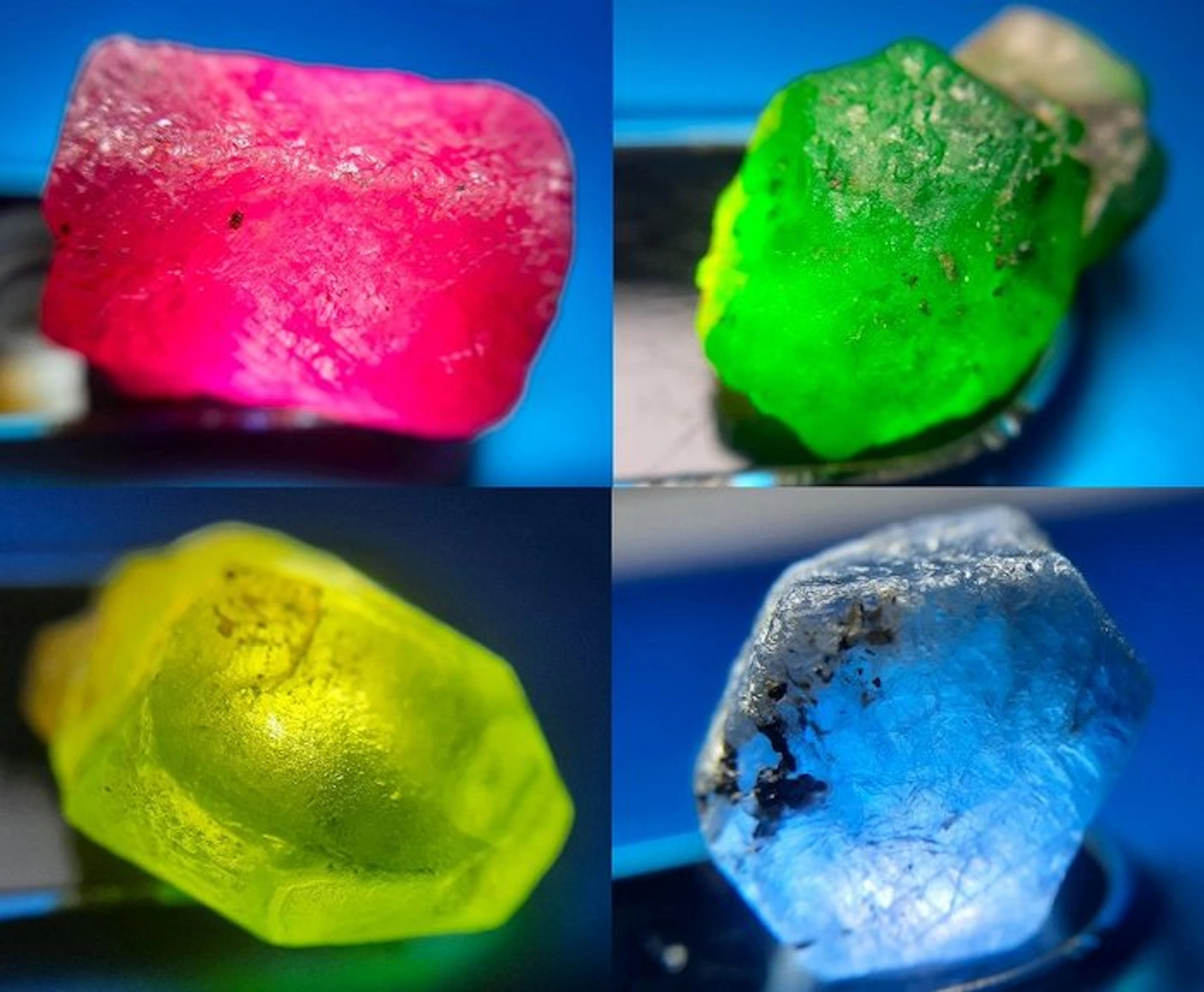 POKER GEMS - 47.7 cts - Natural Emerald, Ruby, Sapphire, Peridot Rough- 9.44 g