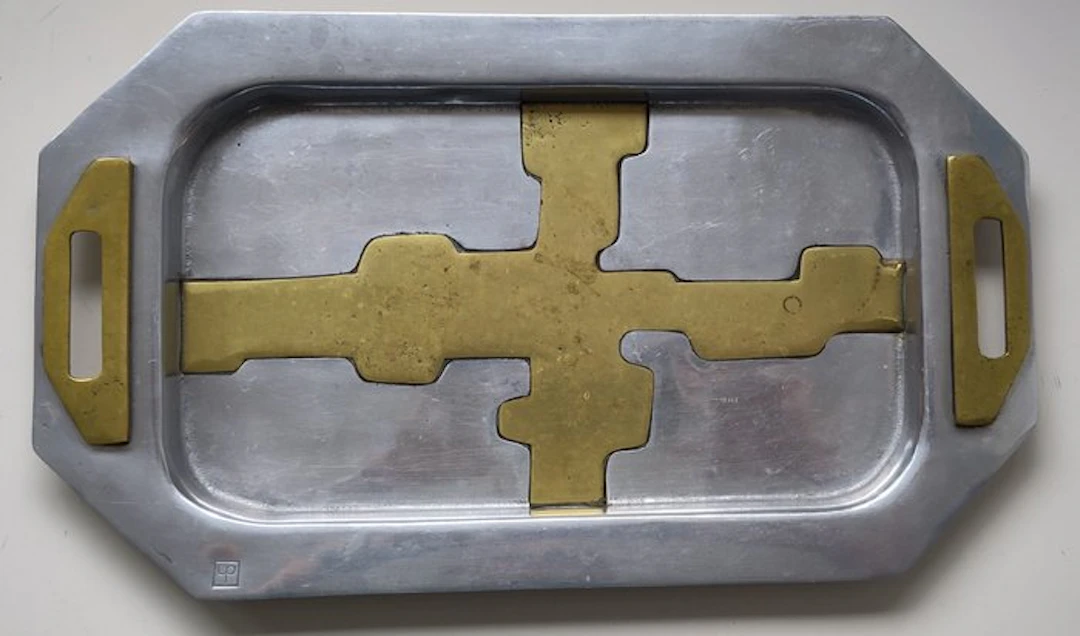 David Marshall - Tray - Brass, Aluminium - Brutalistic design tray