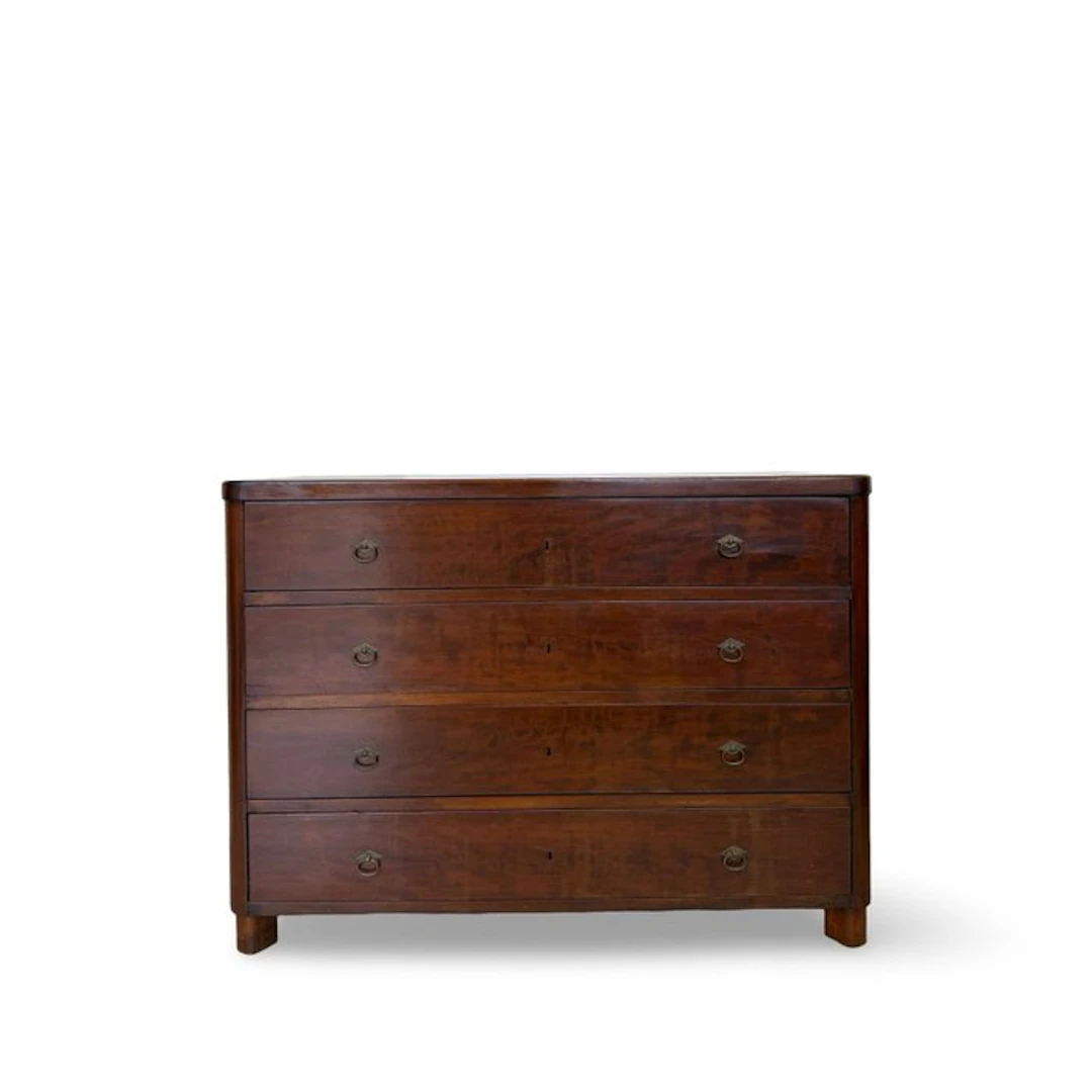 Chest of drawers - Walnut, Wood, Brass