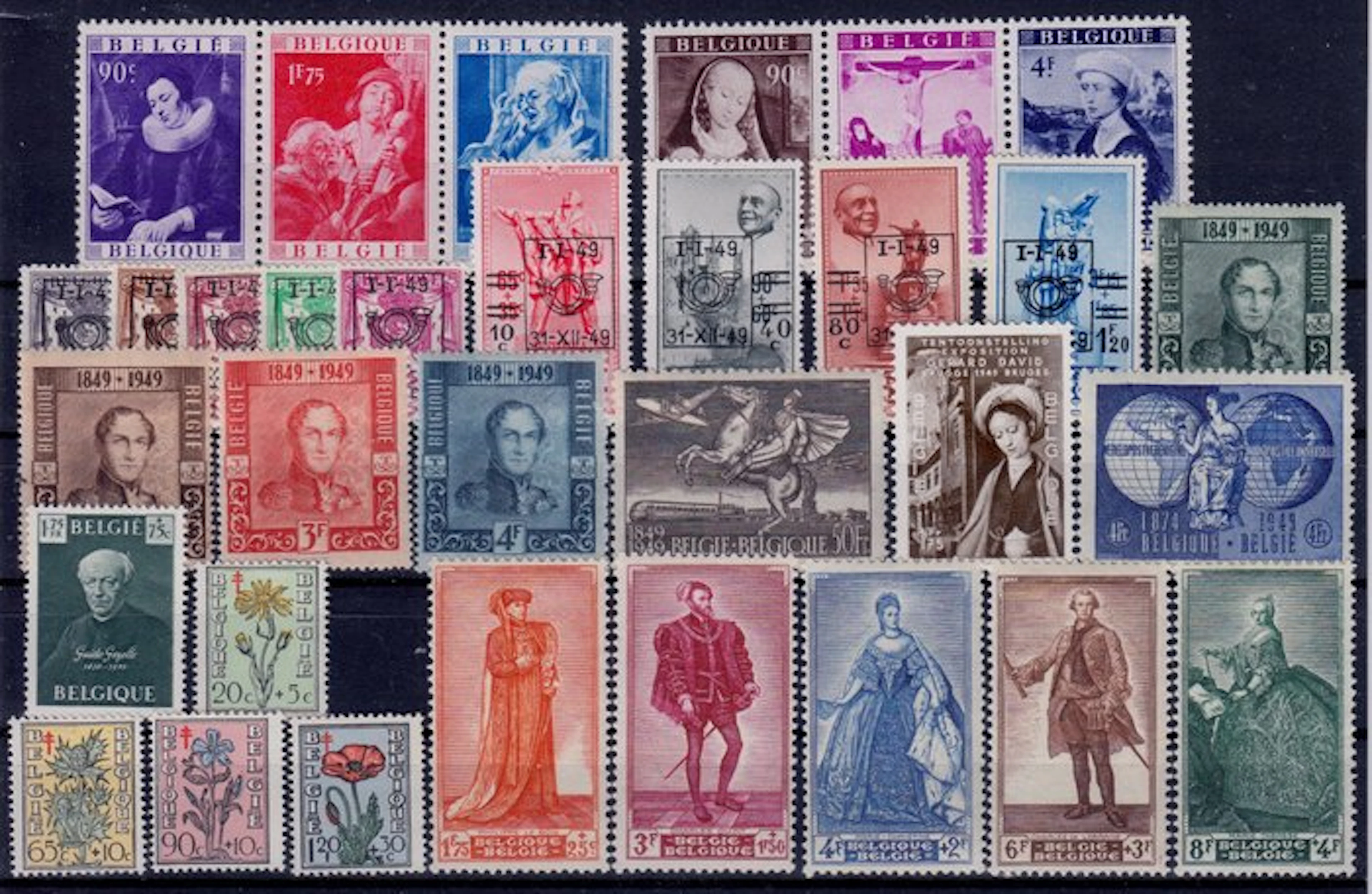 Belgium 1949 - the year 1949 in full - OBP 792/822 + BL 27/28