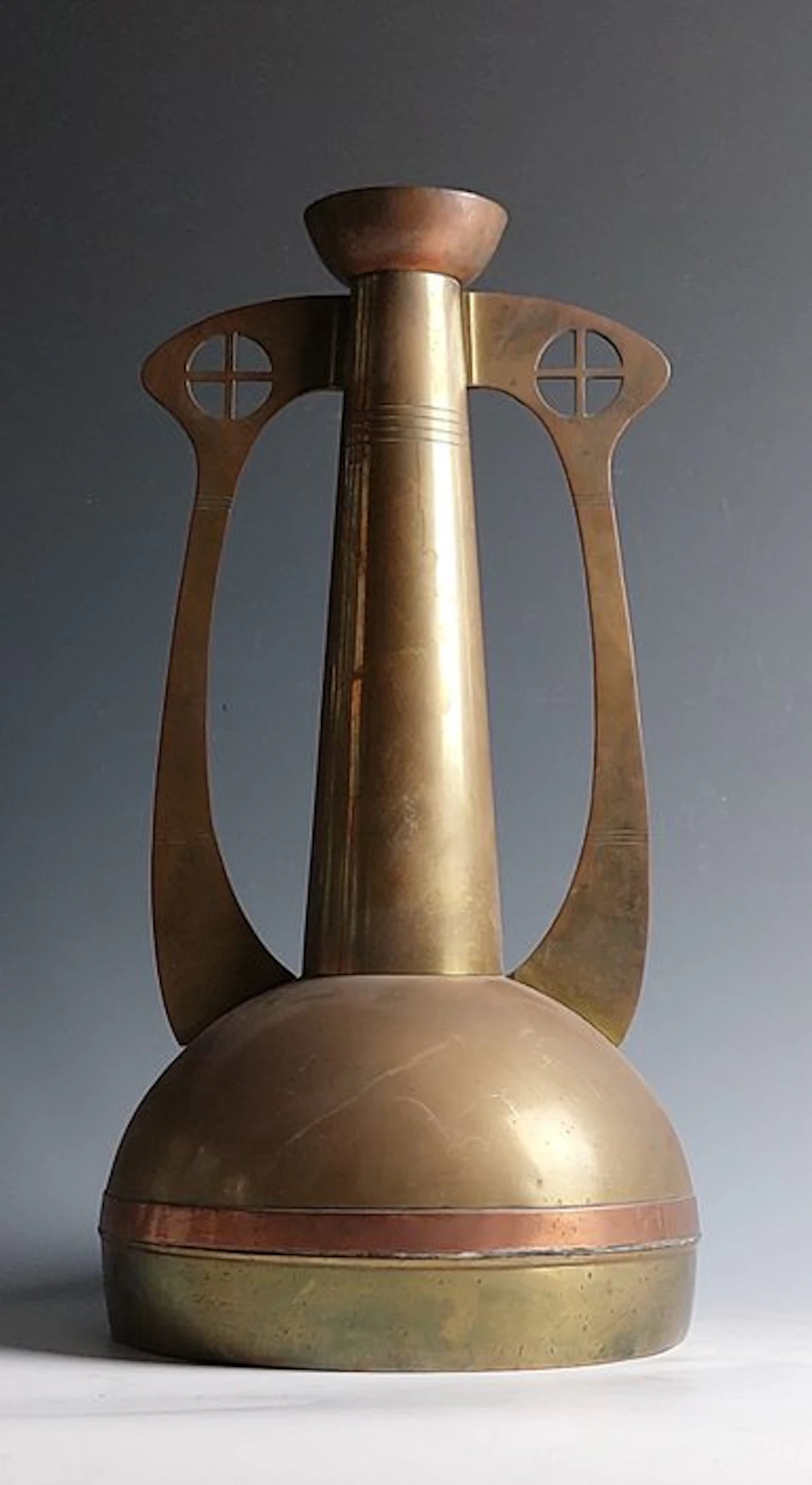 Kurz & Co. - Vase - Brass - Art Nouveau - height 45 cm.