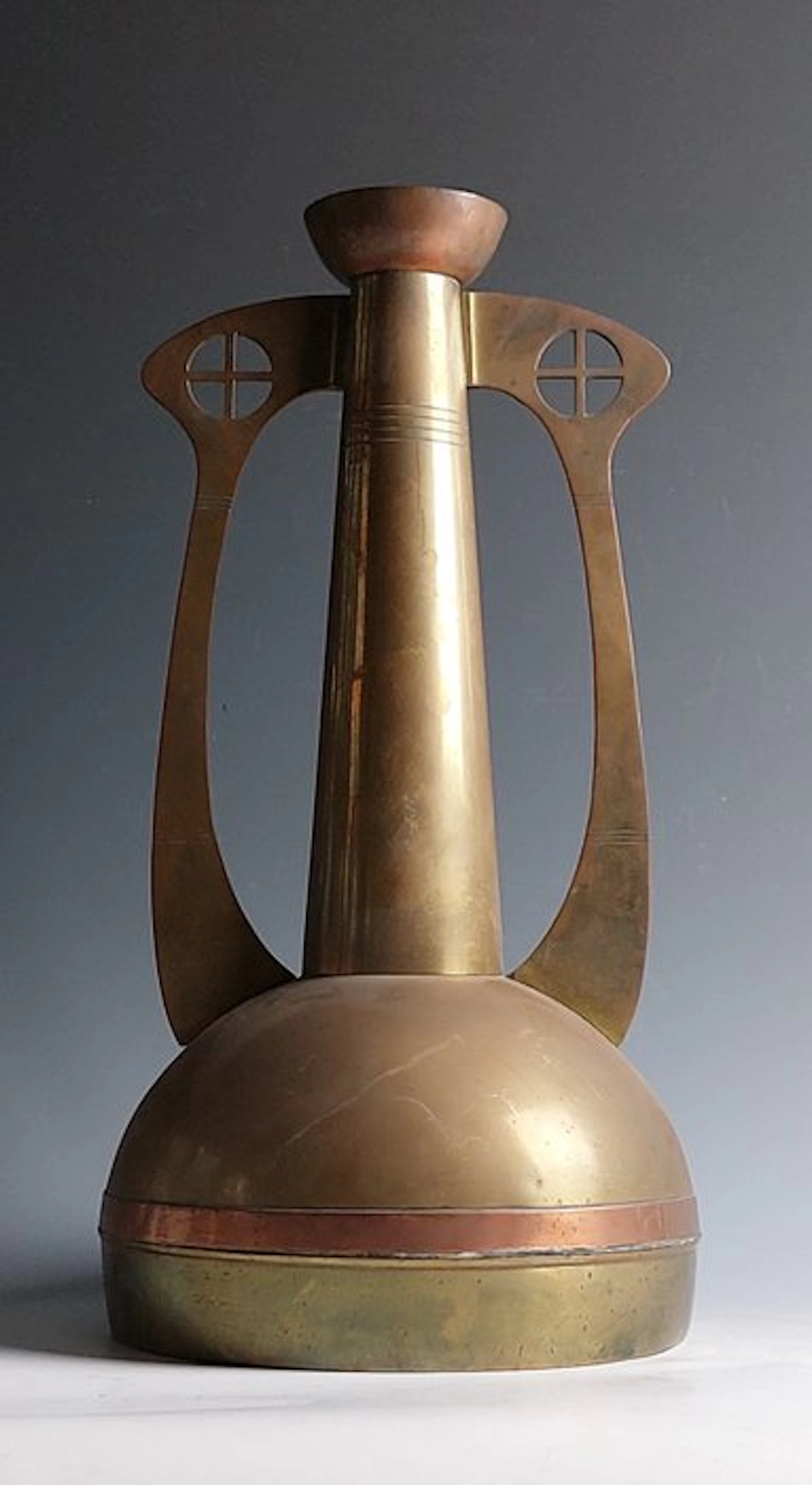 Kurz & Co. - Vase - Brass - Art Nouveau - height 45 cm.