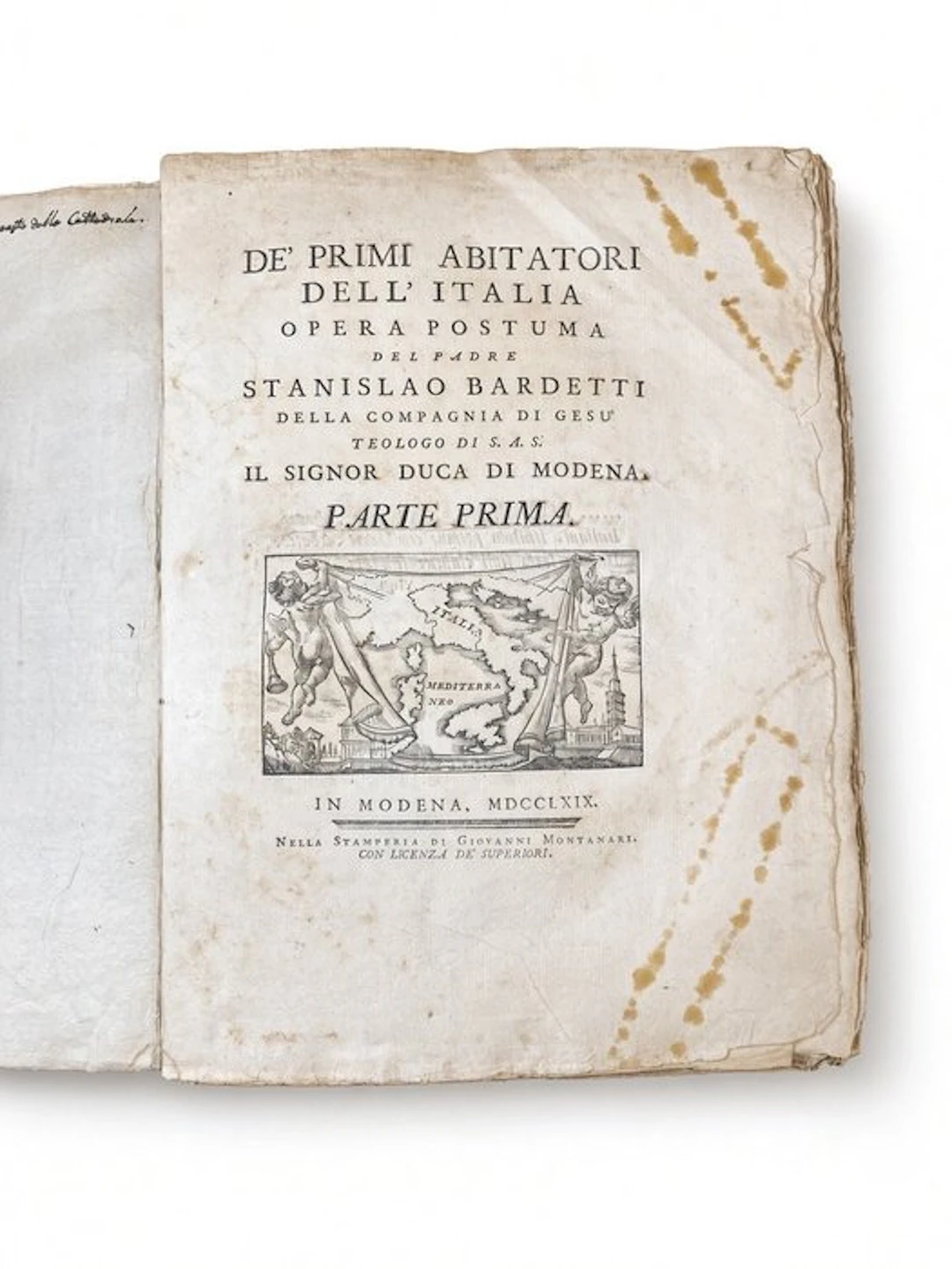 S. Bardetti - De' Primi Abitatori dell'Italia - 1769