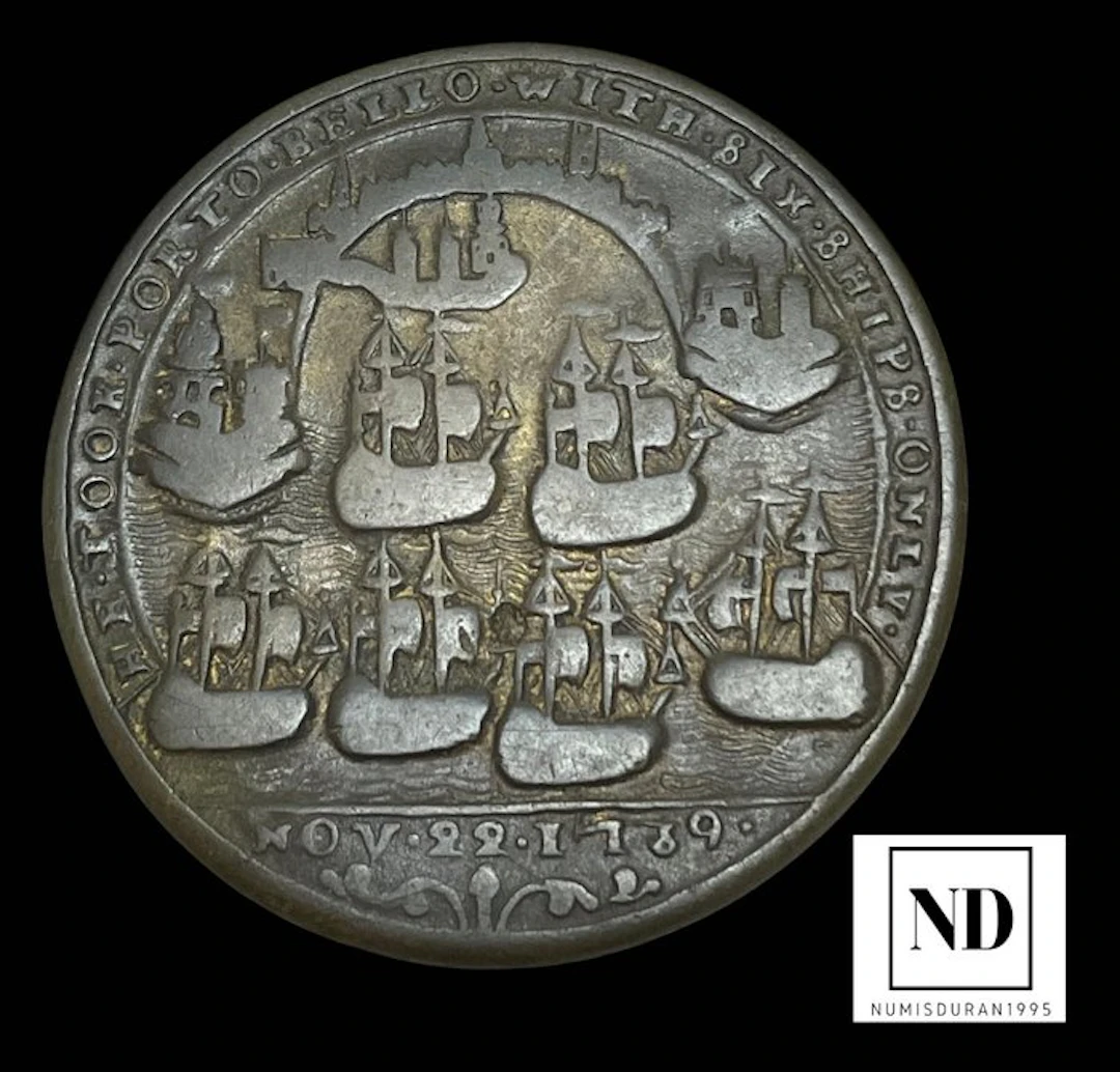 Spain. Medal 1739 - Admiral Vernon Asedio de Portobello