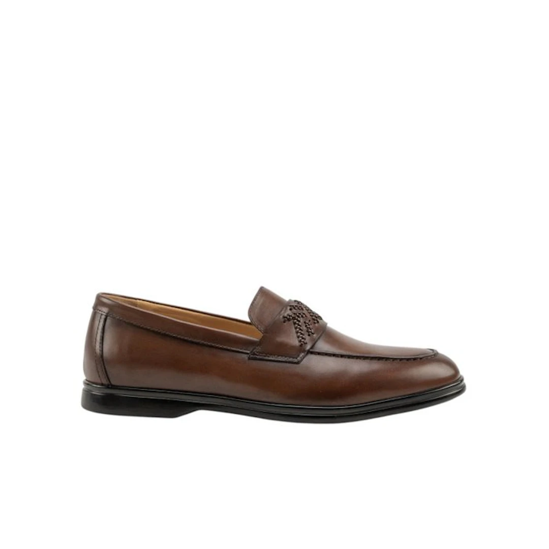 TESTONI - 8 UK - 42 IT - "Portofino" Loafer Antique Brown...
