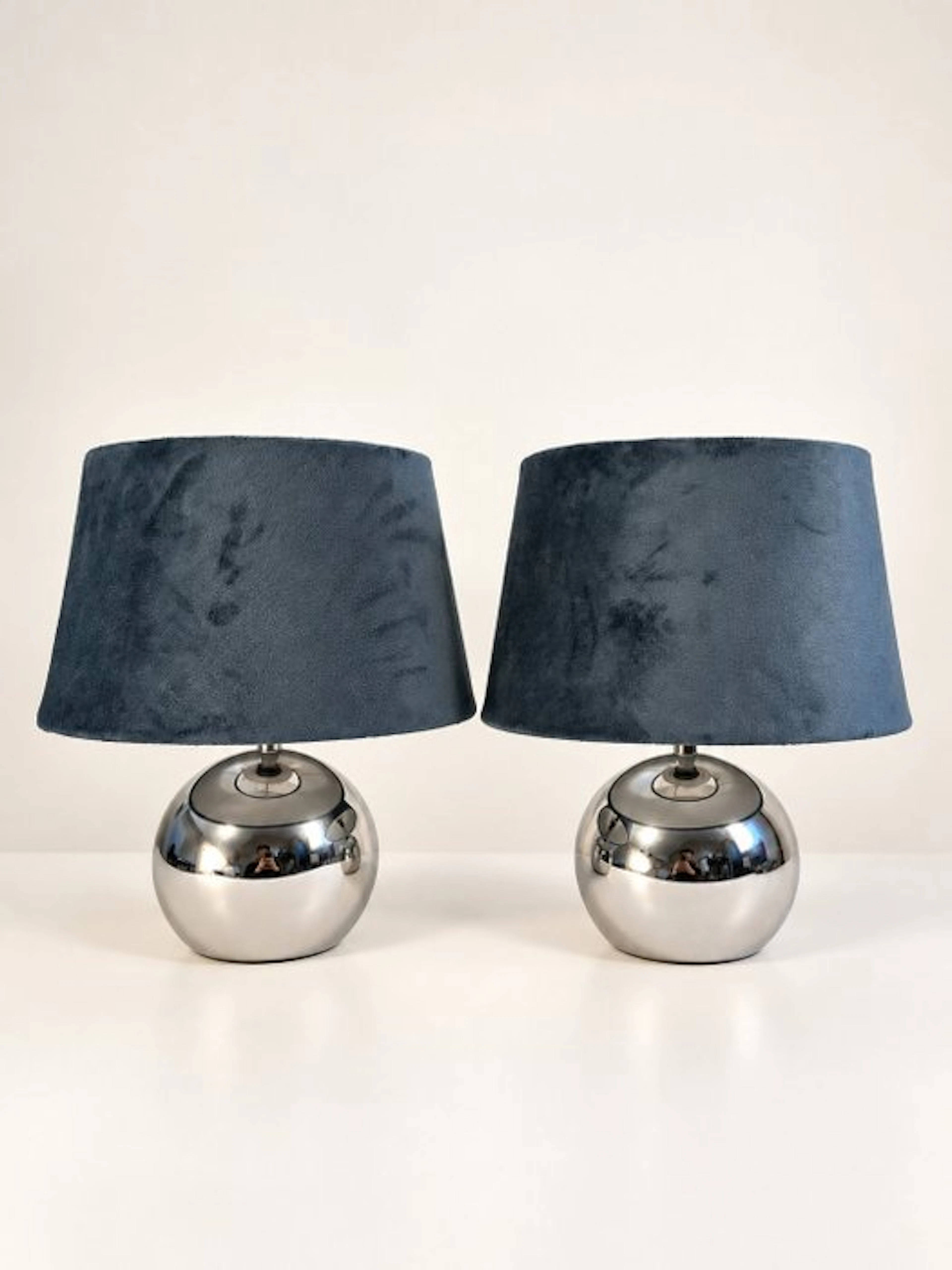 Gamma - Table lamp (2) - Chrome plated, Metal, Textile