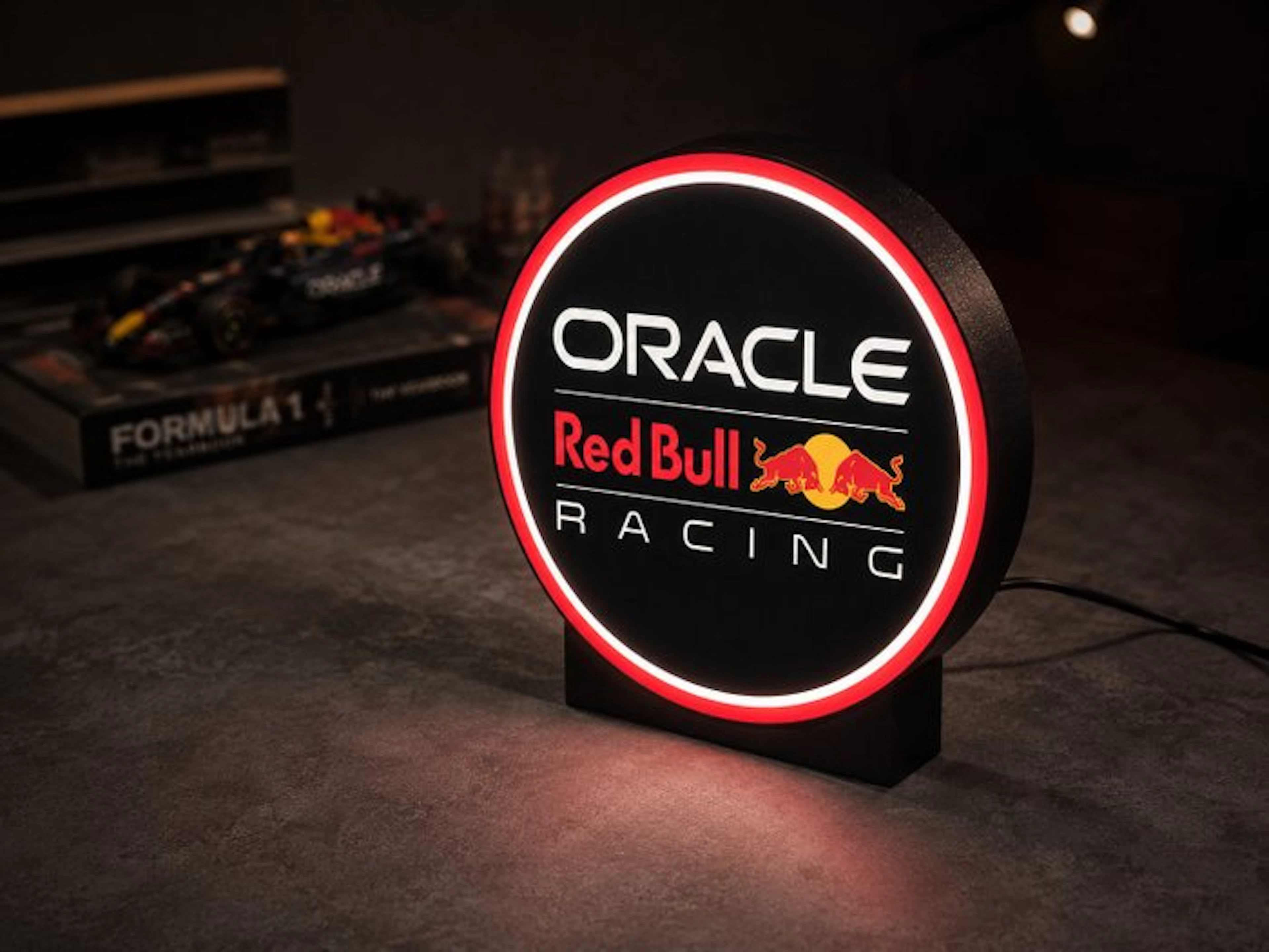 Red Bull - Illuminated sign for Oracle Red Bull Racing - Lighted sign - Plastic