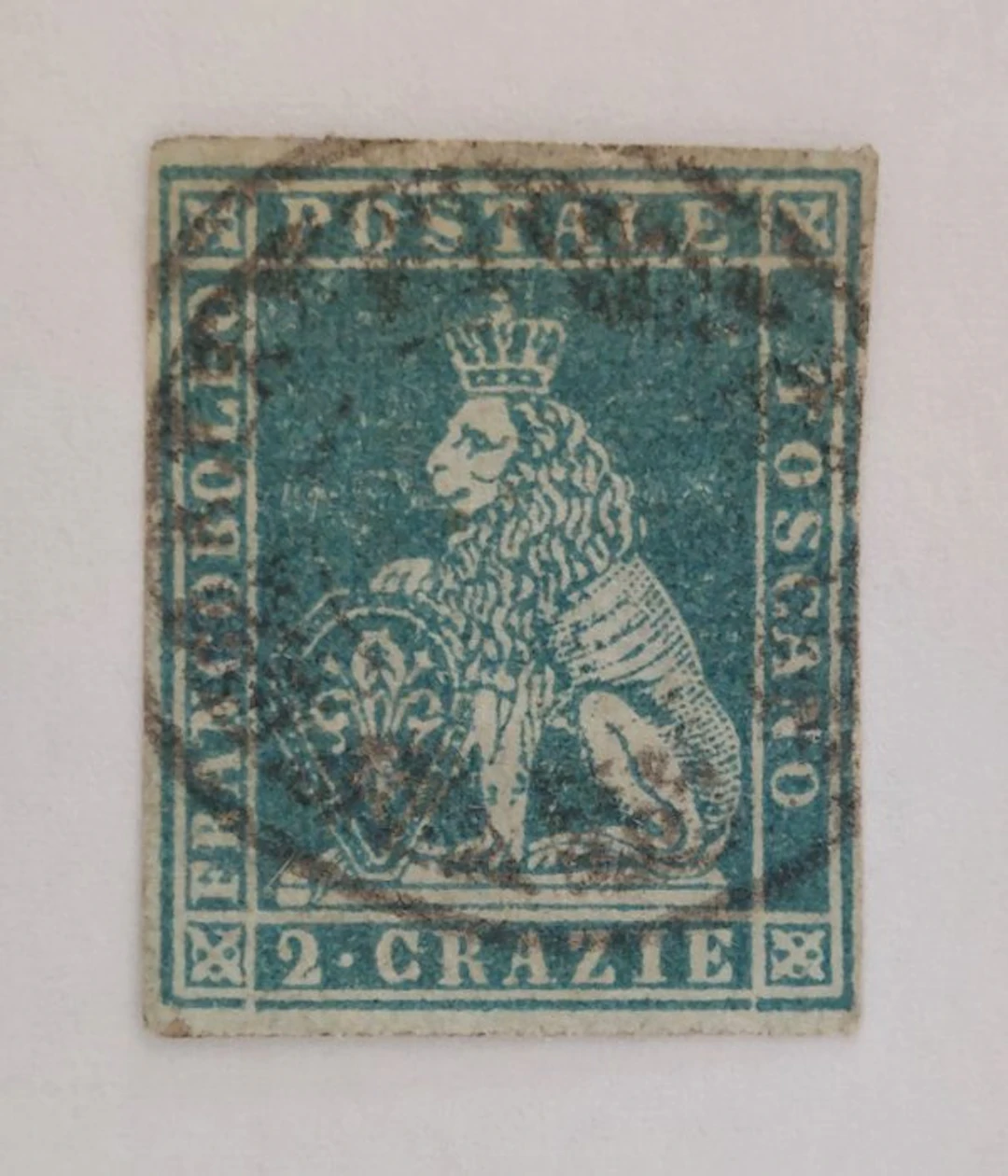 Italian Ancient States - Tuscany 1851 - Grosseto postmark - Sassone n. 5