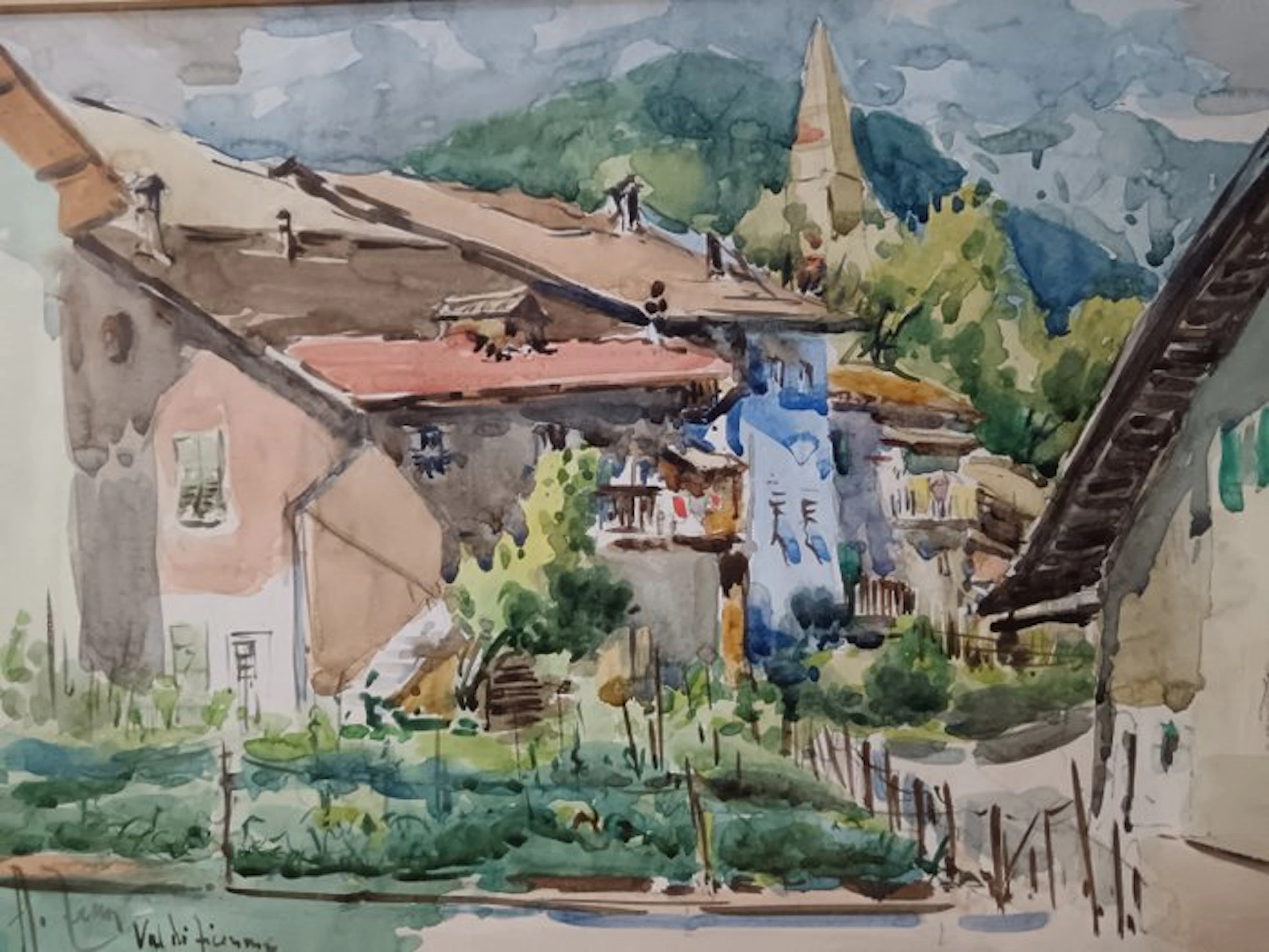 Alfredo Zecca (1917-1998) - Rustici in Val Ficenne