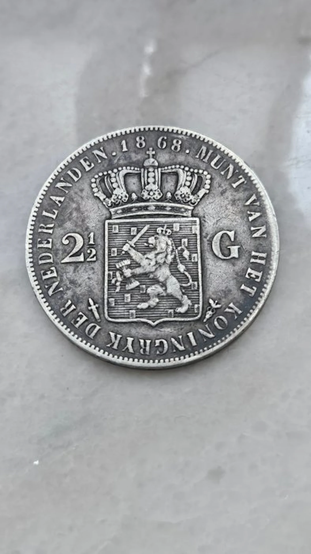 Netherlands. Willem III. 2 1/2 Gulden 1868 (No reserve price)