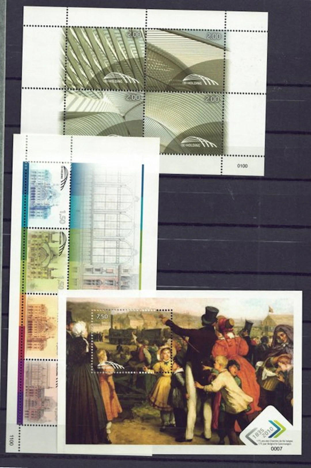Belgium 2009/2010 - A set of 6 numbered and notched blocks