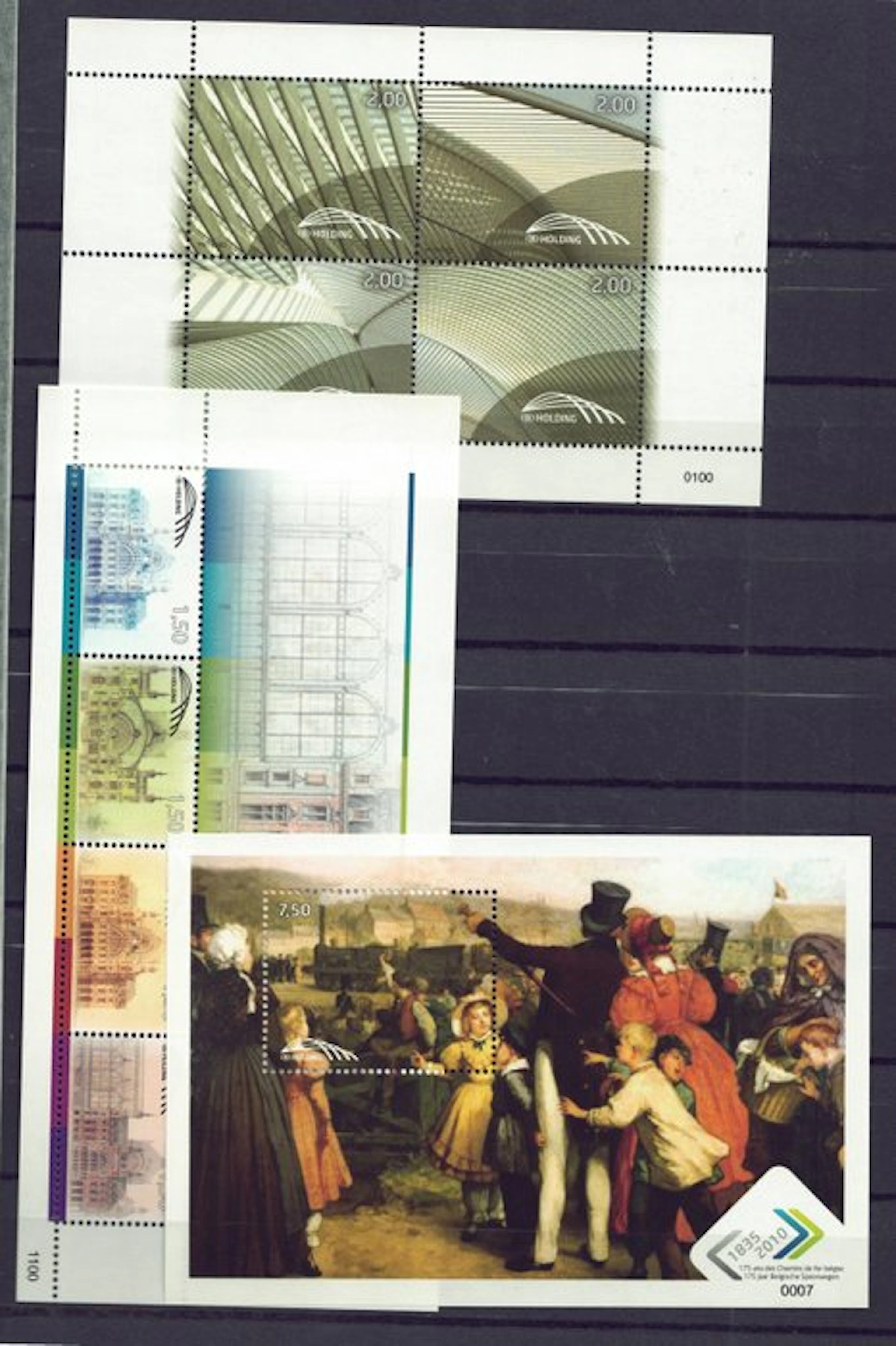 Belgium 2009/2010 - A set of 6 numbered and notched blocks