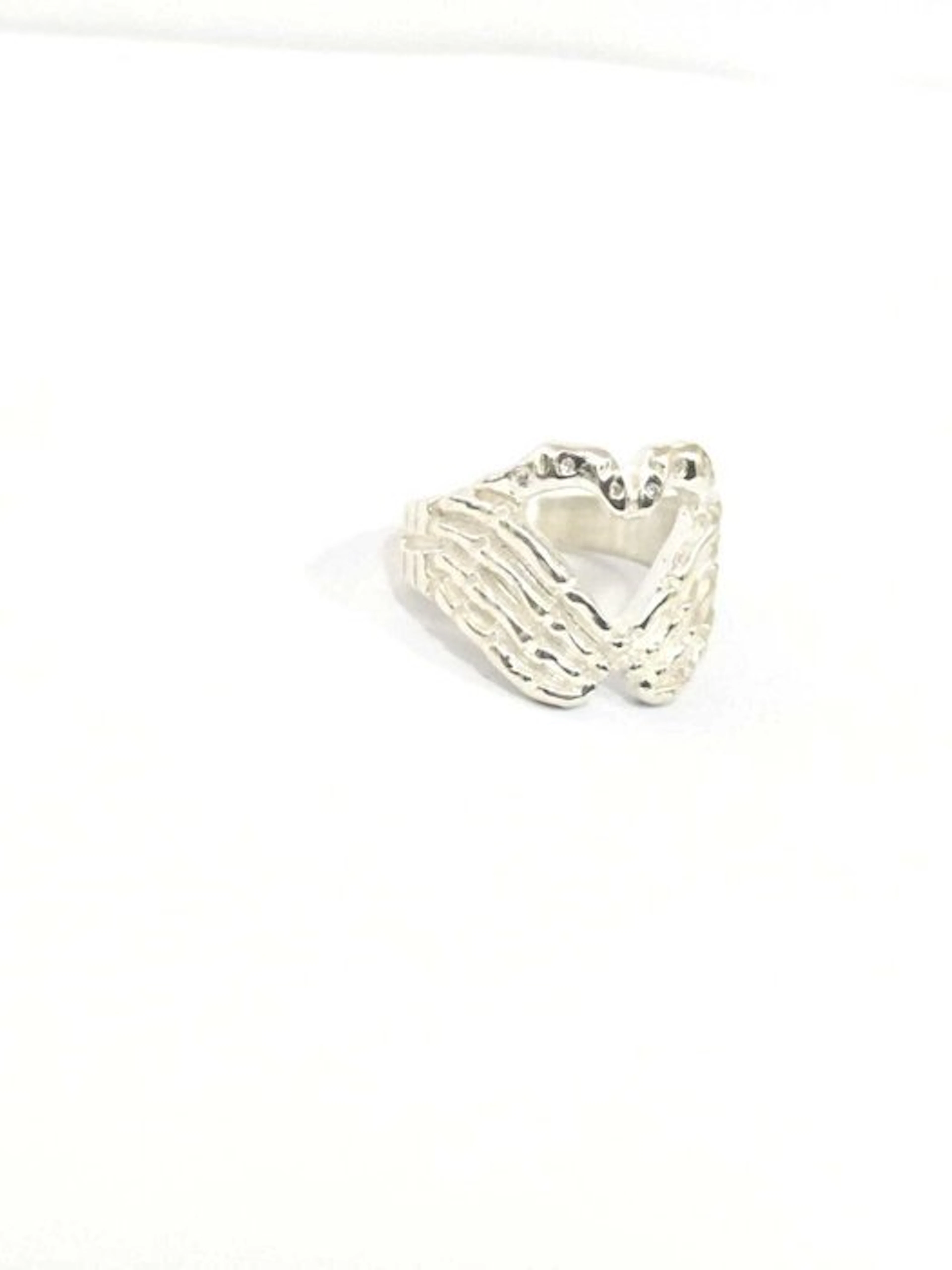 No reserve price - Ring Silver Diamond (Natural)