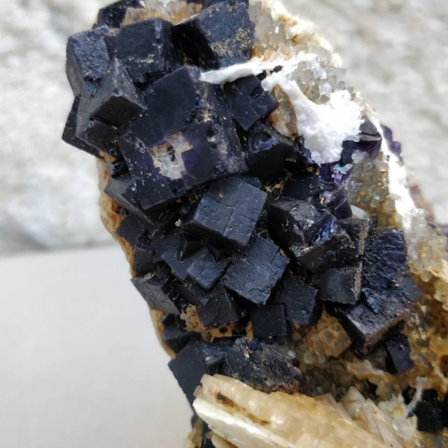 Fluorite Very dark purple fluorite (antozonite?) with...