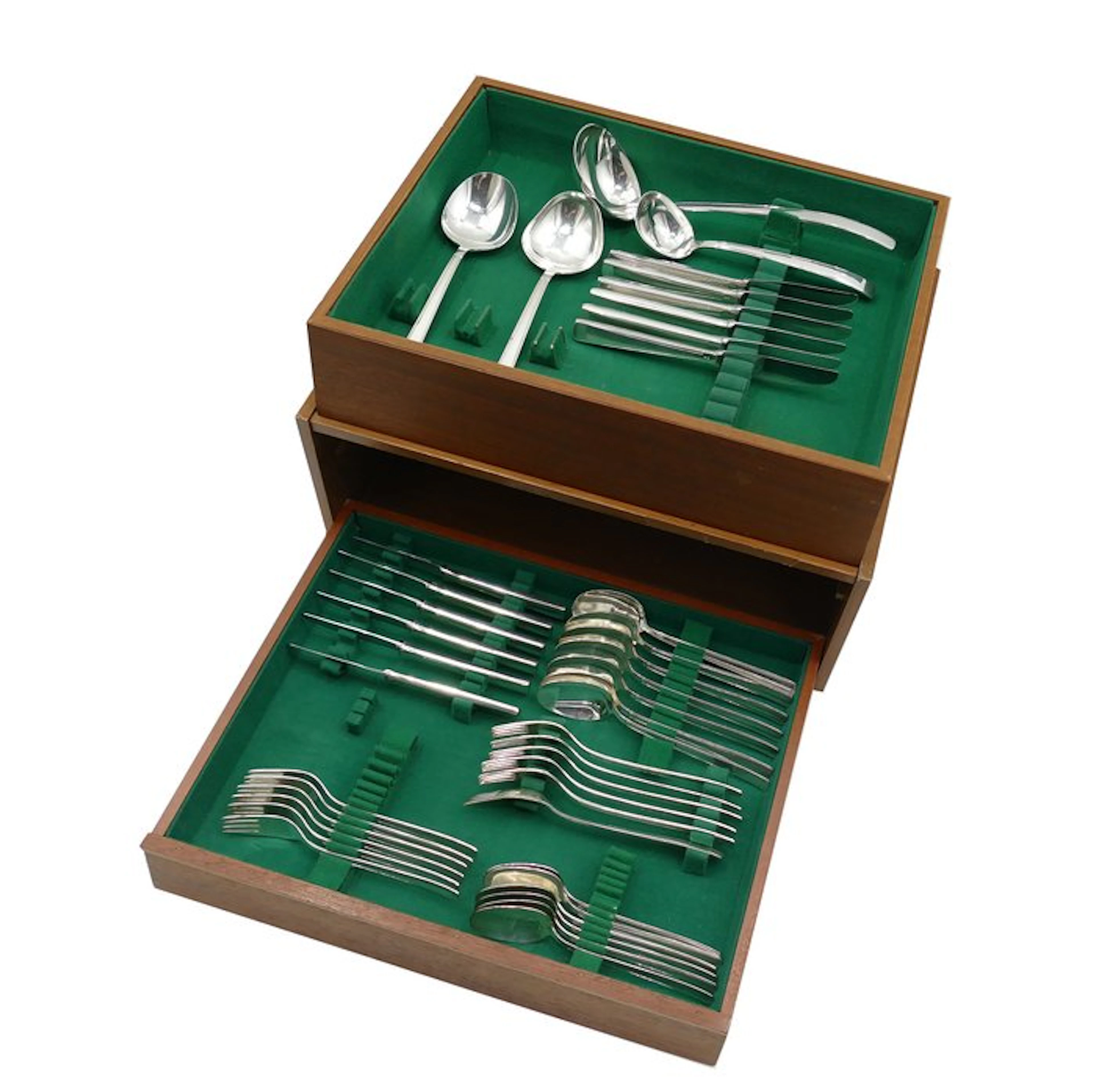 Nieuwpoort 90 - Cutlery set for 6 (40) - Silverplated - In a wooden cassette