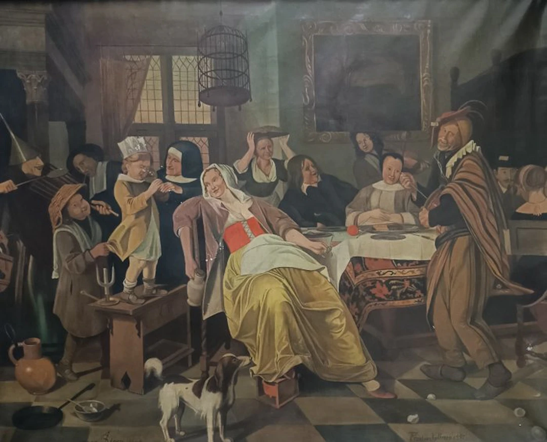Frans van Valderen (1888-1979) naar Jan Steen - Het Driekoningenfeest