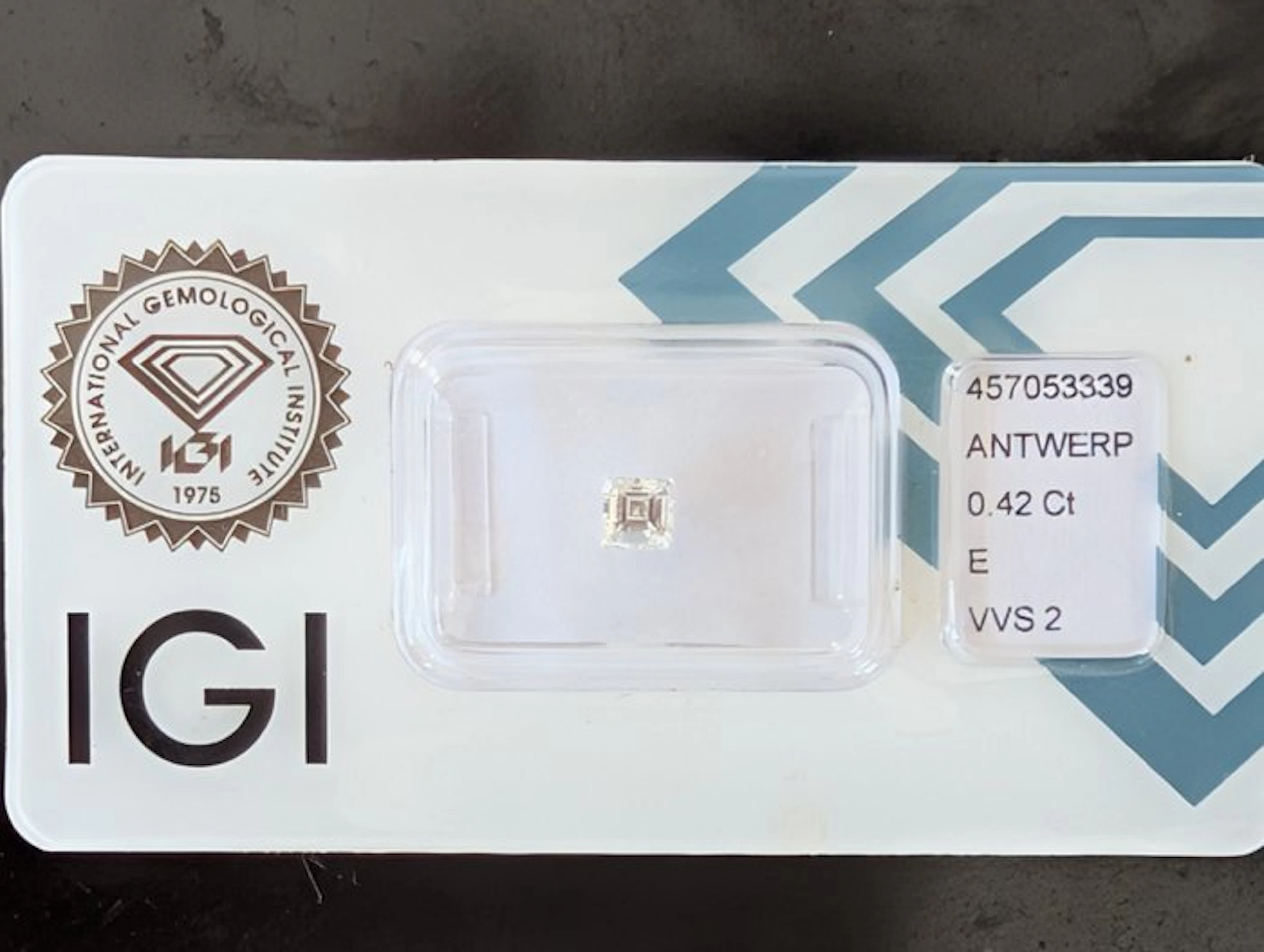 1 pcs Diamond (Natural) - 0.42 ct - Square - E - VVS2...